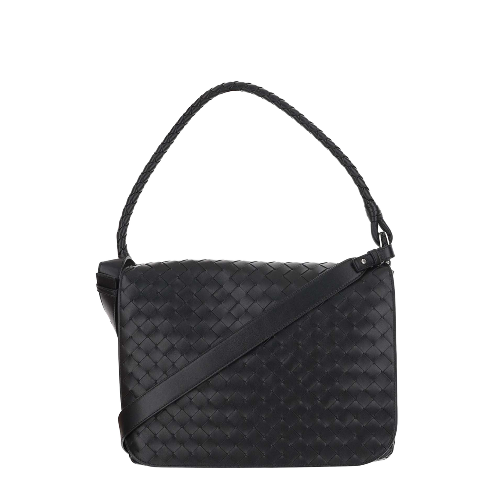 Swing Medium Leather Shoulder Bags - Black