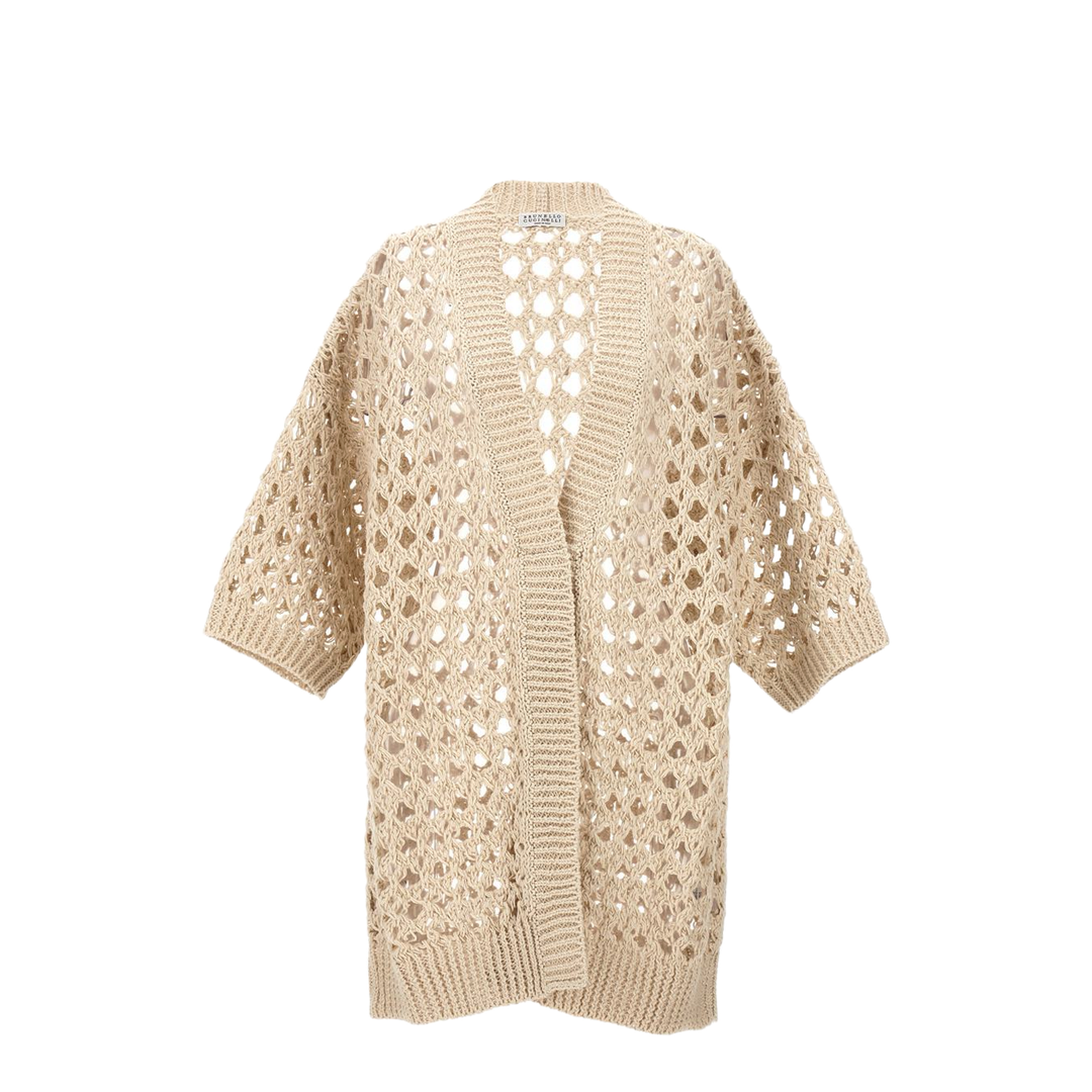 Juta and cotton mesh cardigan