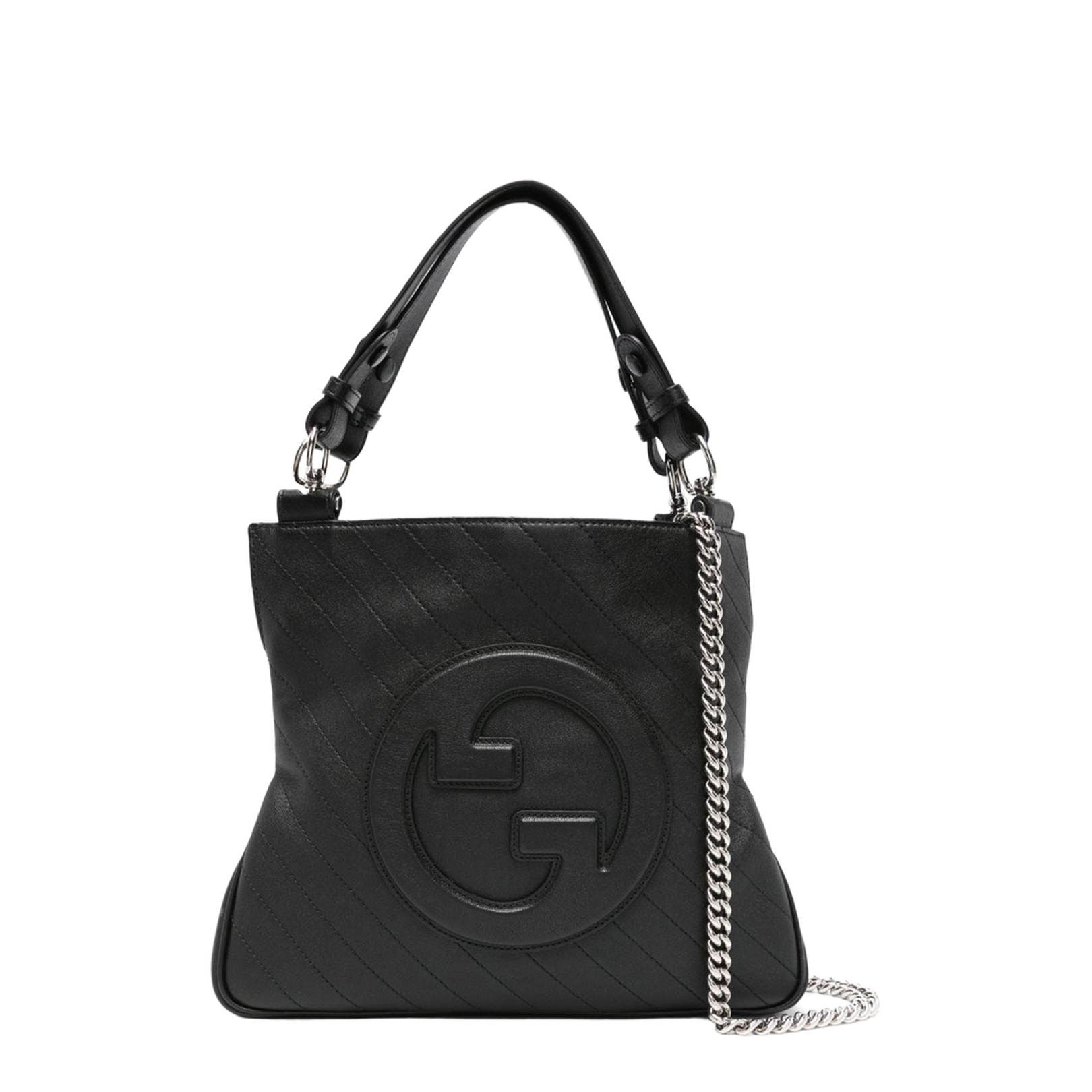 Blondie Medium Leather Shoulder Bag - Black