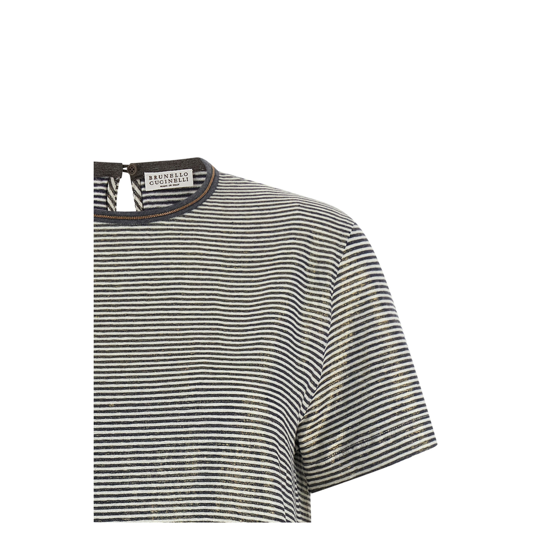 Shiny Collar Detail T-shirt