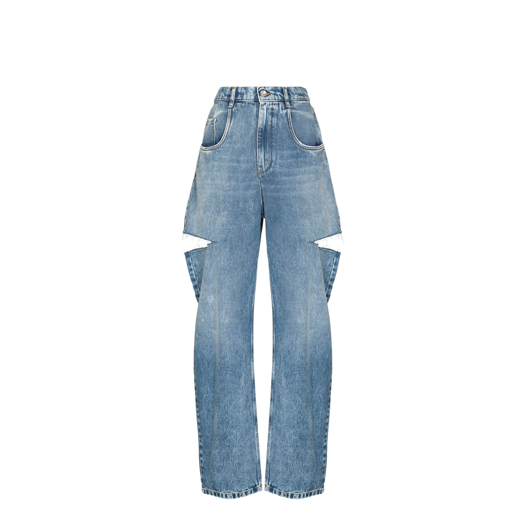 Denim Jeans with Slash Details