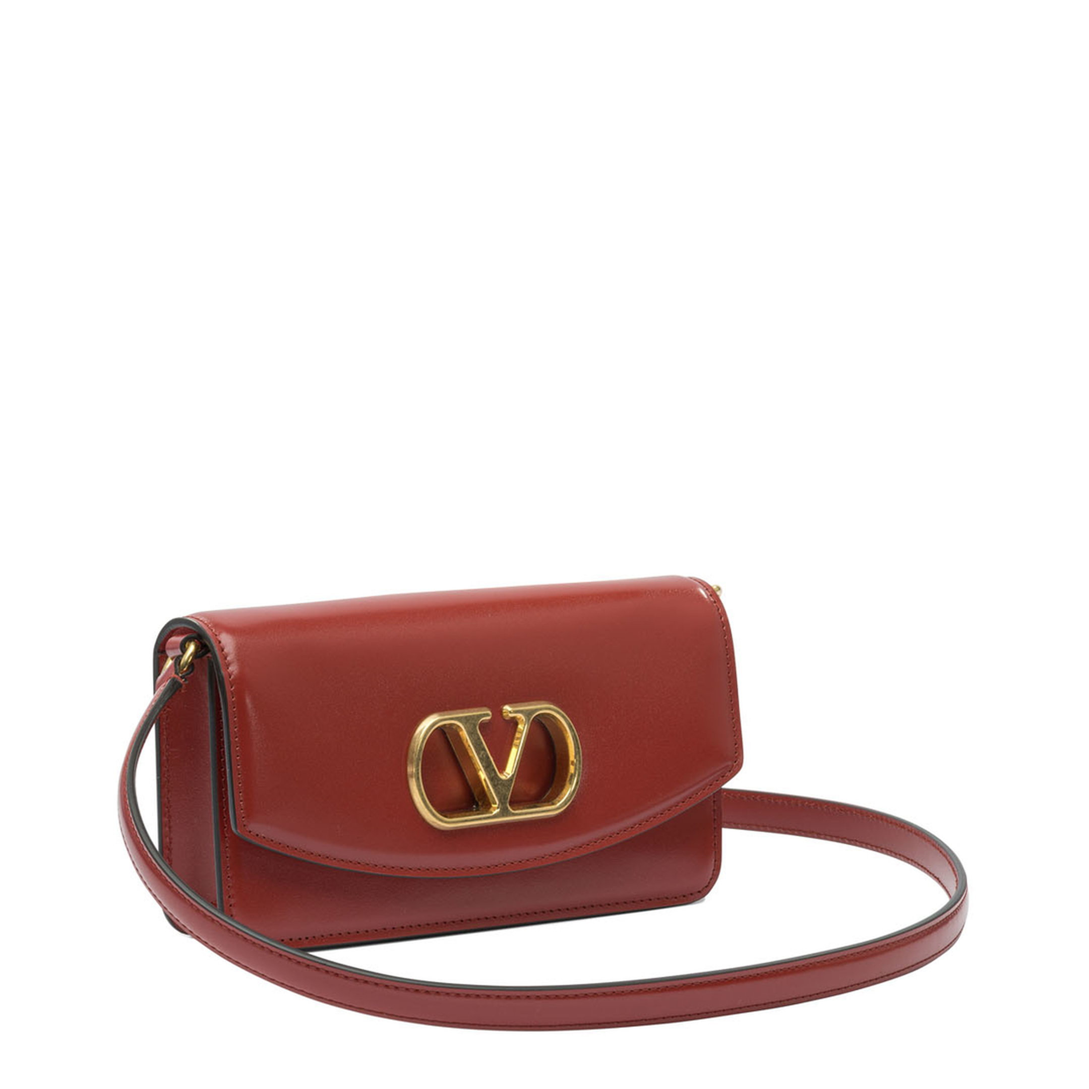 Red Foldover Top Crossbody Bag