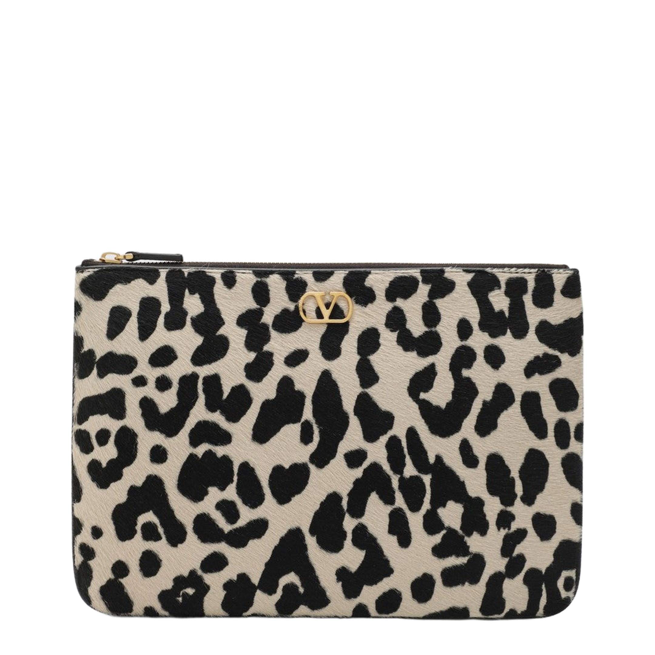 Beige Leopard Clutch Bag