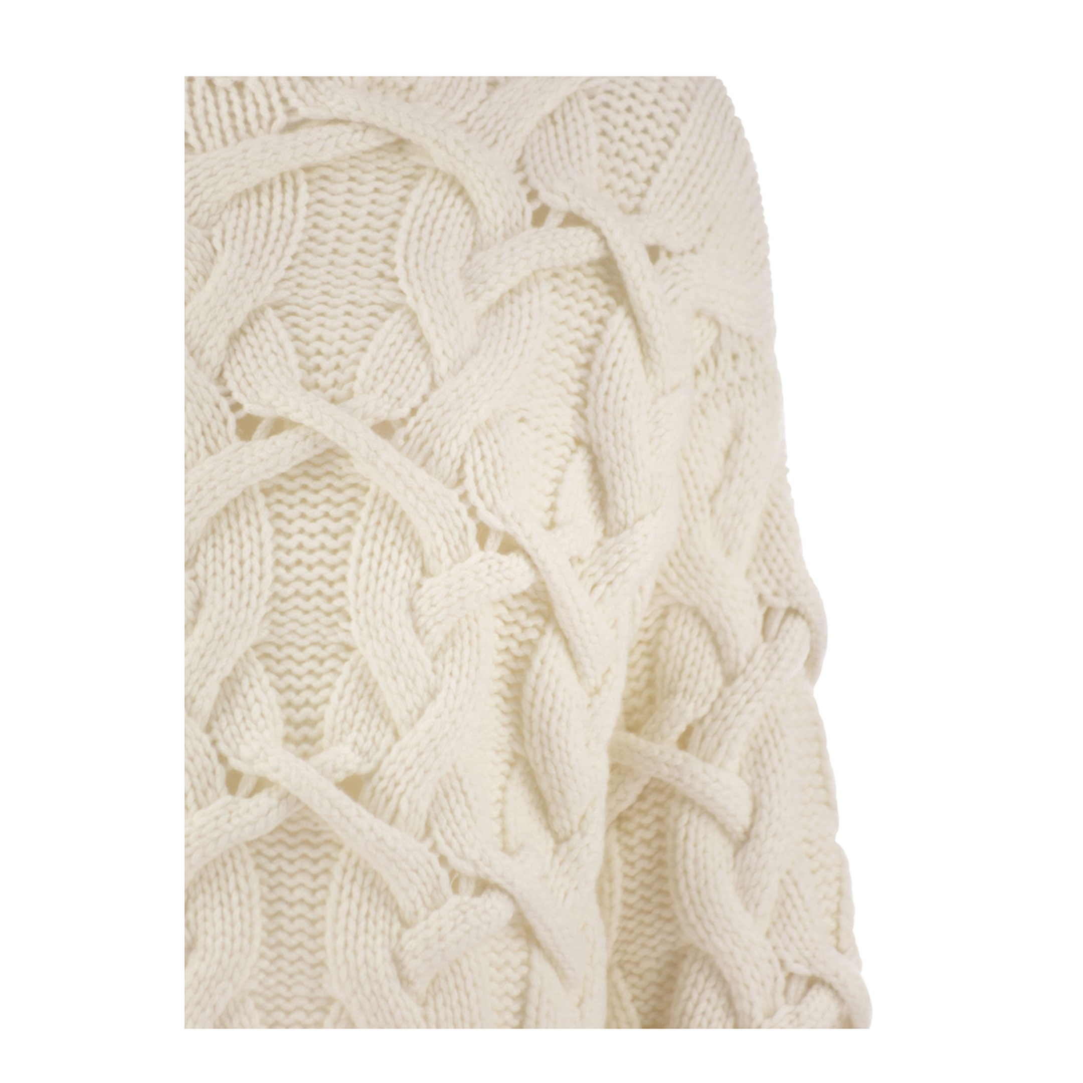 Braided High Necked Cashmere Sweater