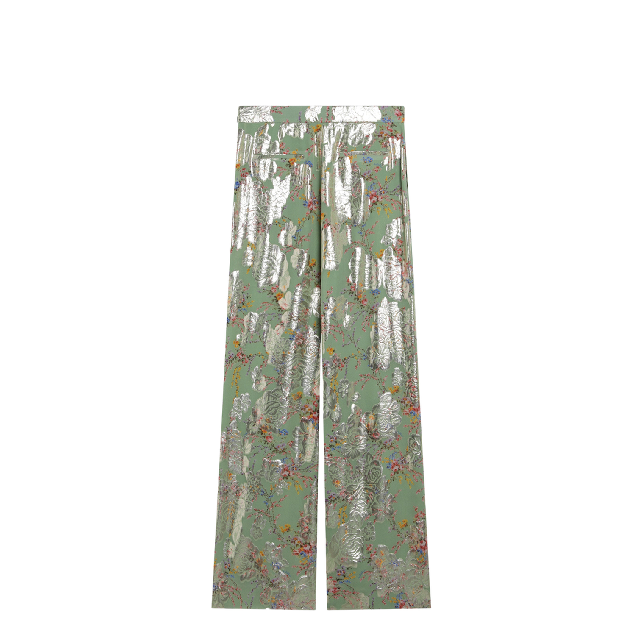 MAYFEYR - Valentino - Silk Trousers With All-Over Print In Green - 8B0RB715A724JS