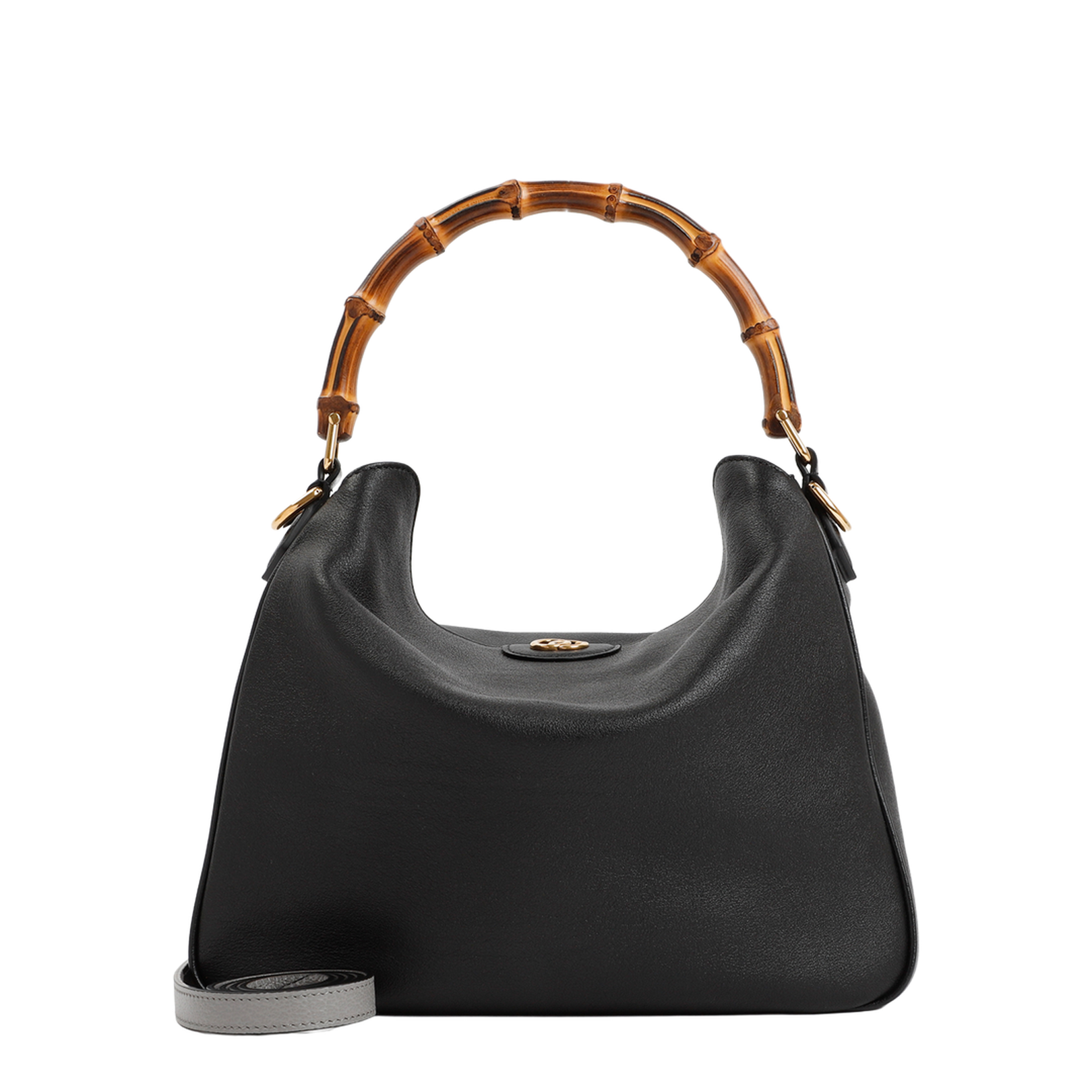 Diana Medium Leather Shoulder Bag - Black