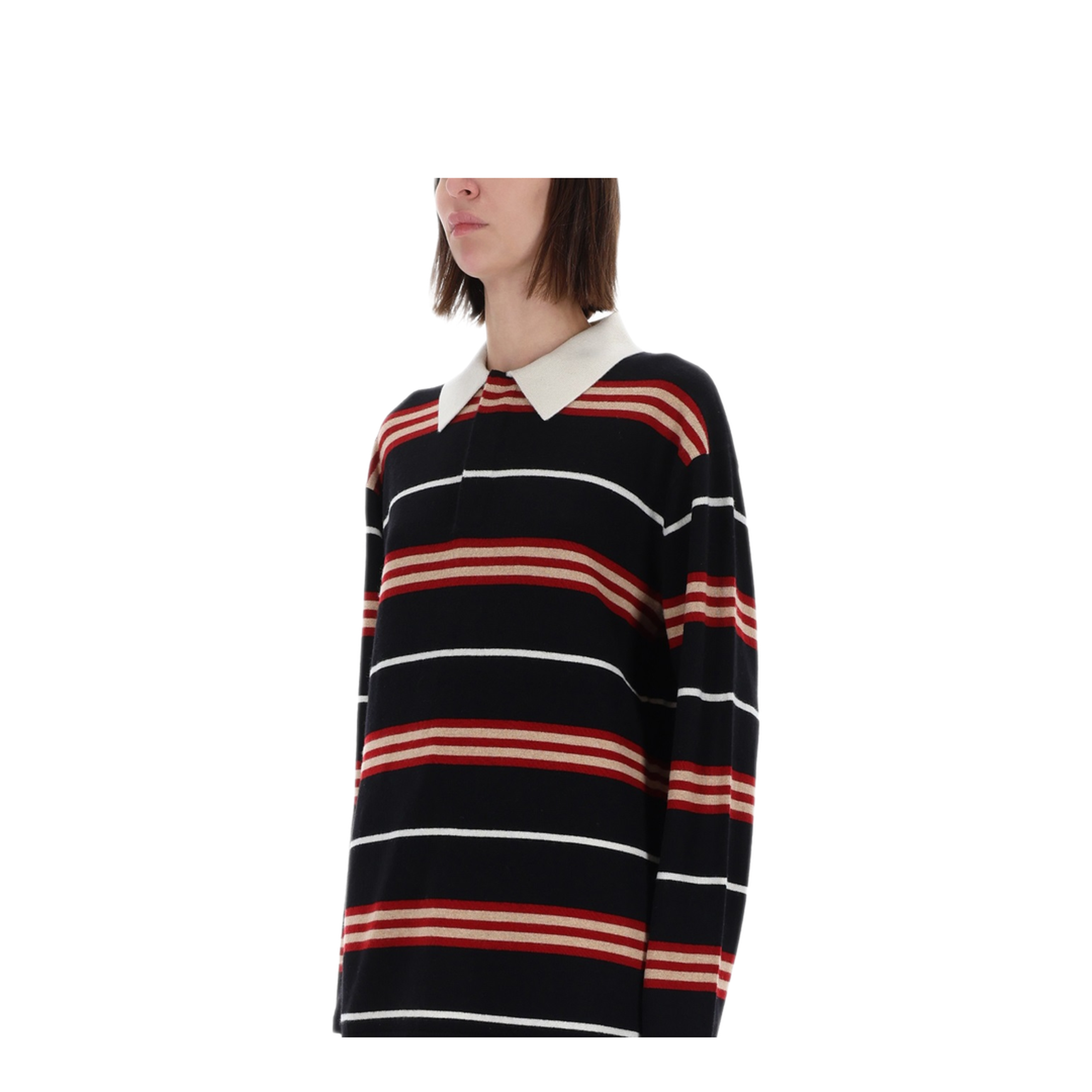 MAYFEYR - Guest In Residence - Striped Rugby Polo Shirt - U32010JMBLACKCOMBO