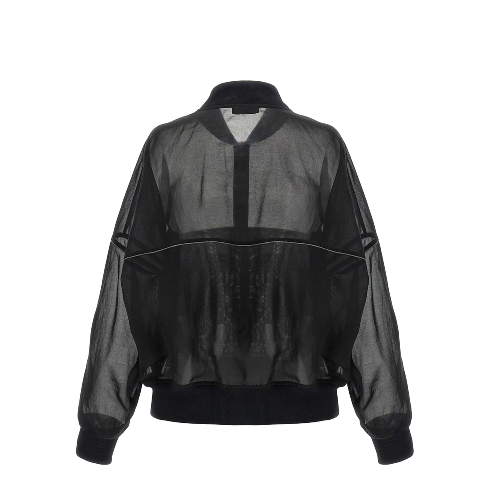 Cotton Organza Bomber Jacket with Shiny Trims