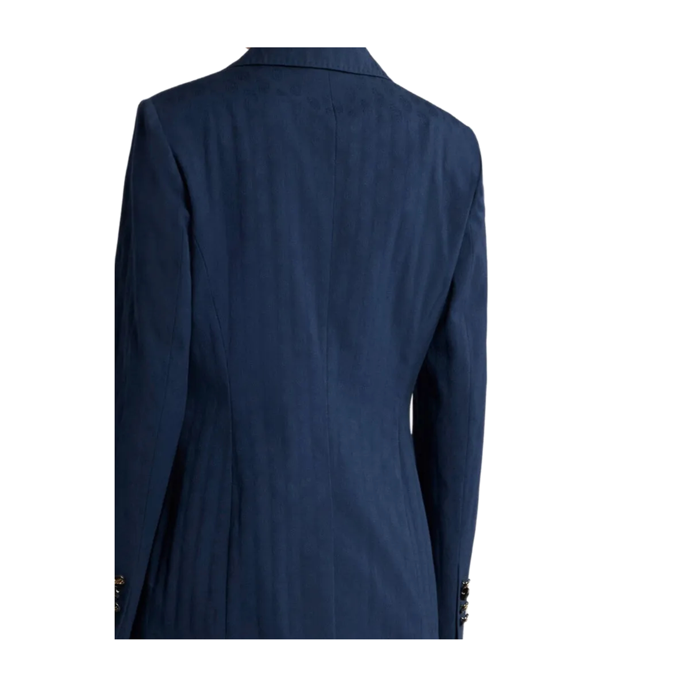 Stretch Cotton Jacquard Jacket - Blue