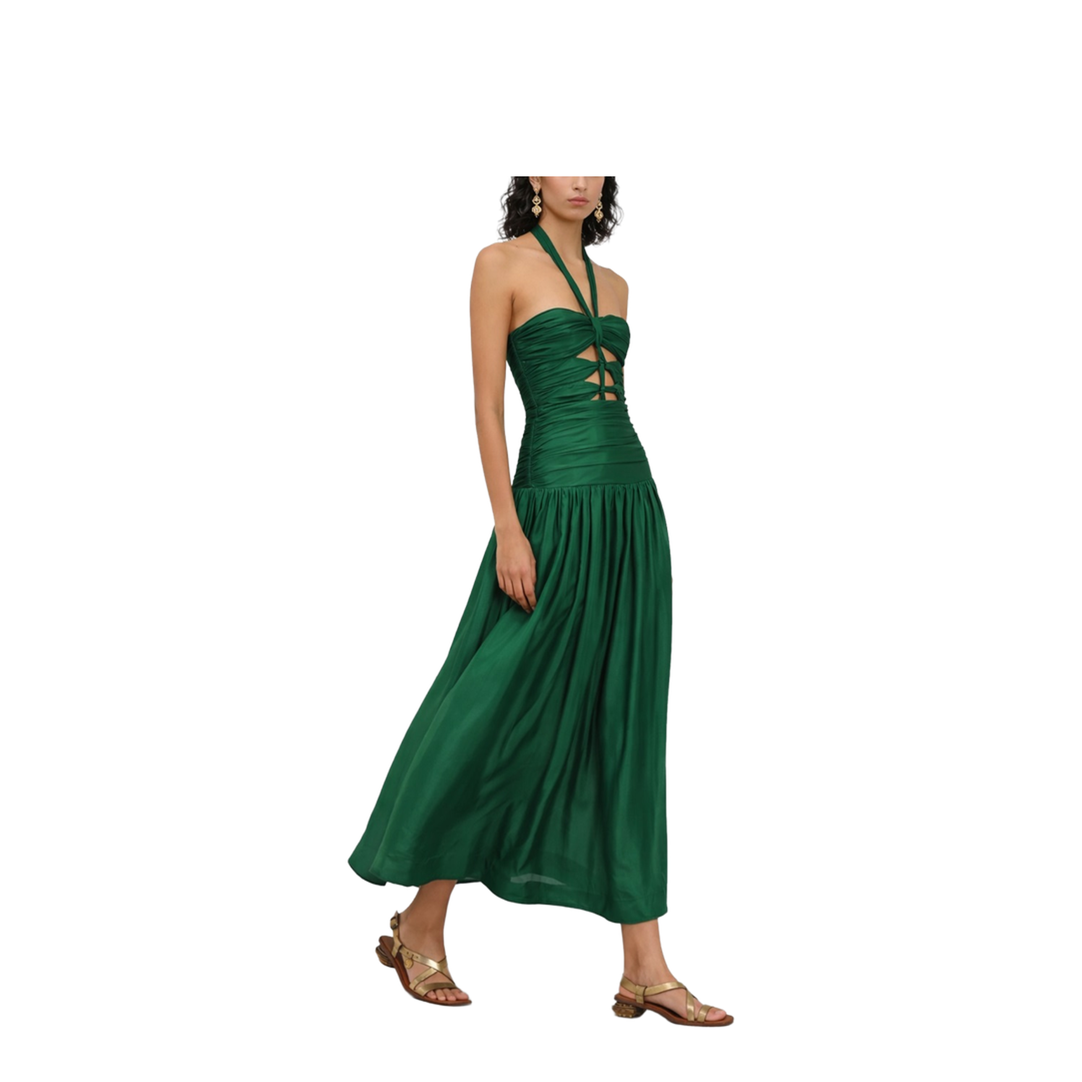 MIDI DRESS WITH KNOTS DAYLIGHT