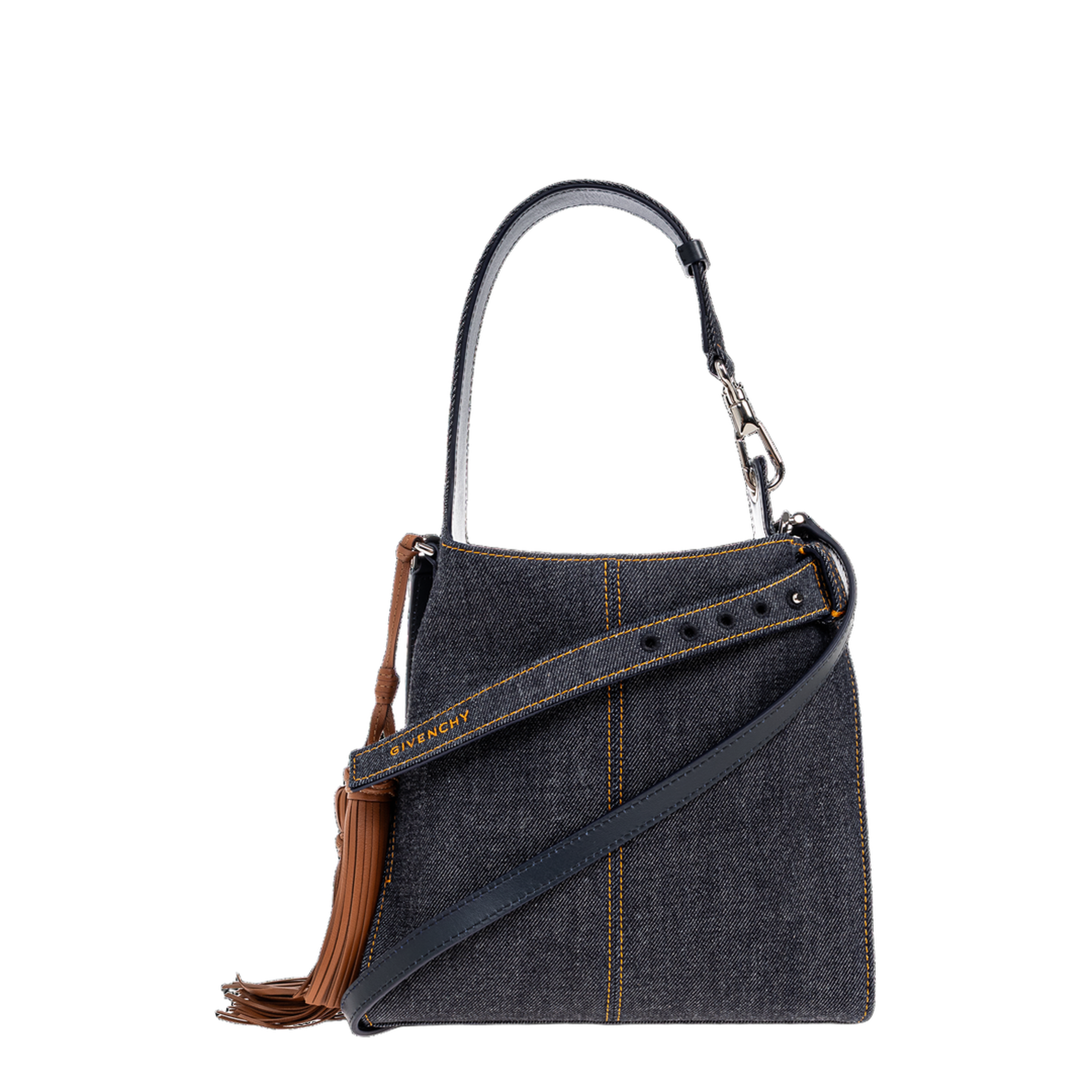 Mini Belted Hobo Bag in Denim - Indigo Blue