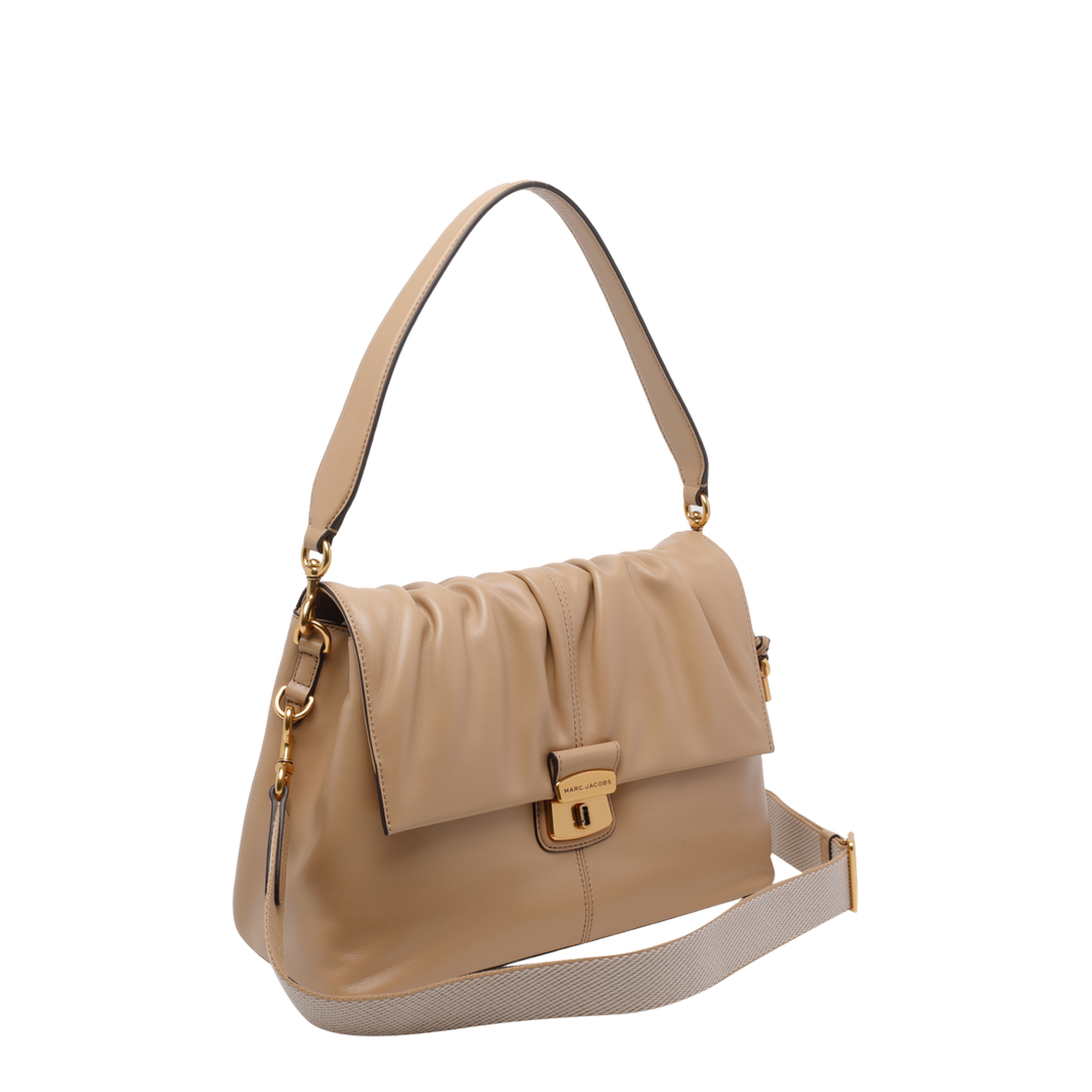 Cristina Leather Shoulder Bag - Beige