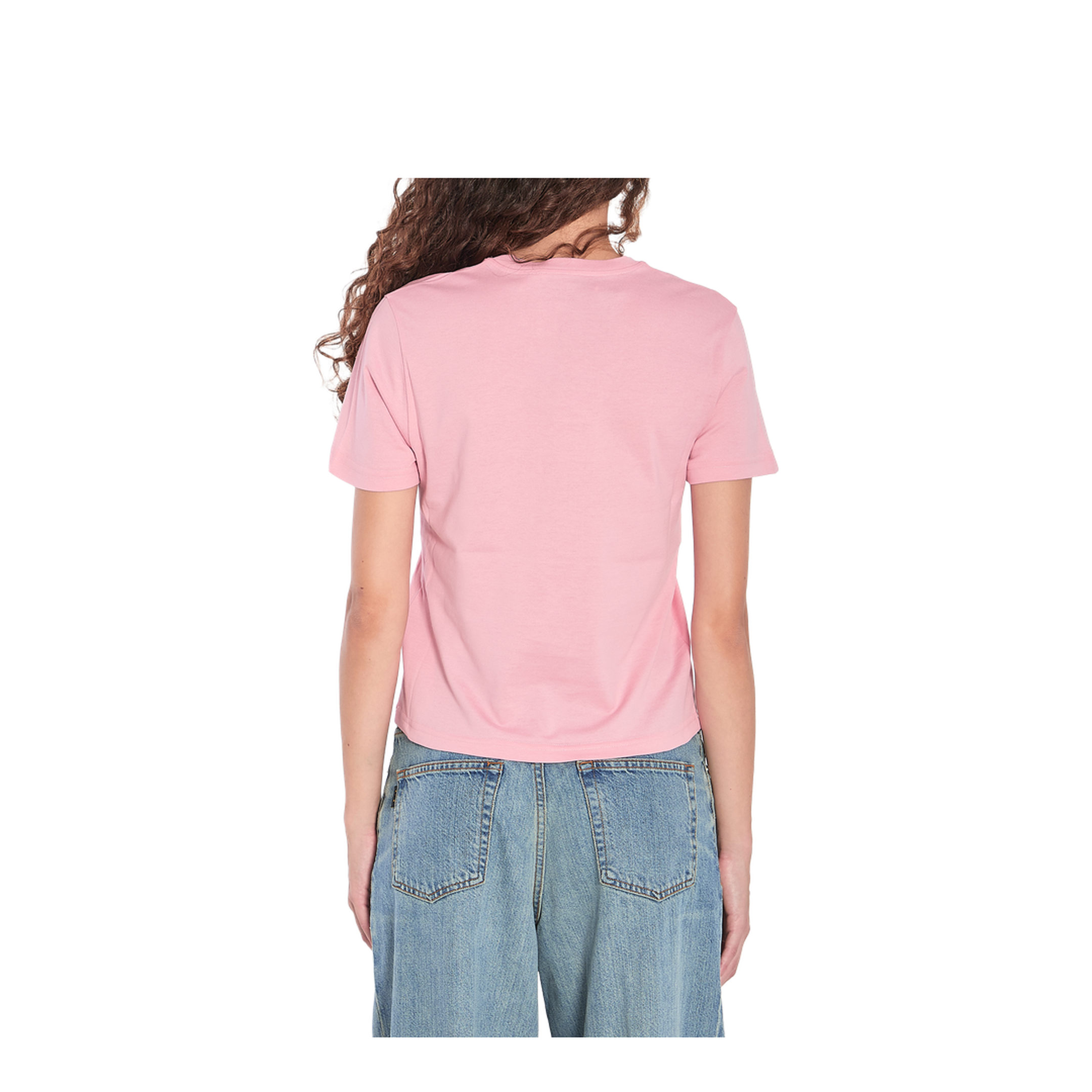 Cotton Jersey T-Shirt with Print in Pink