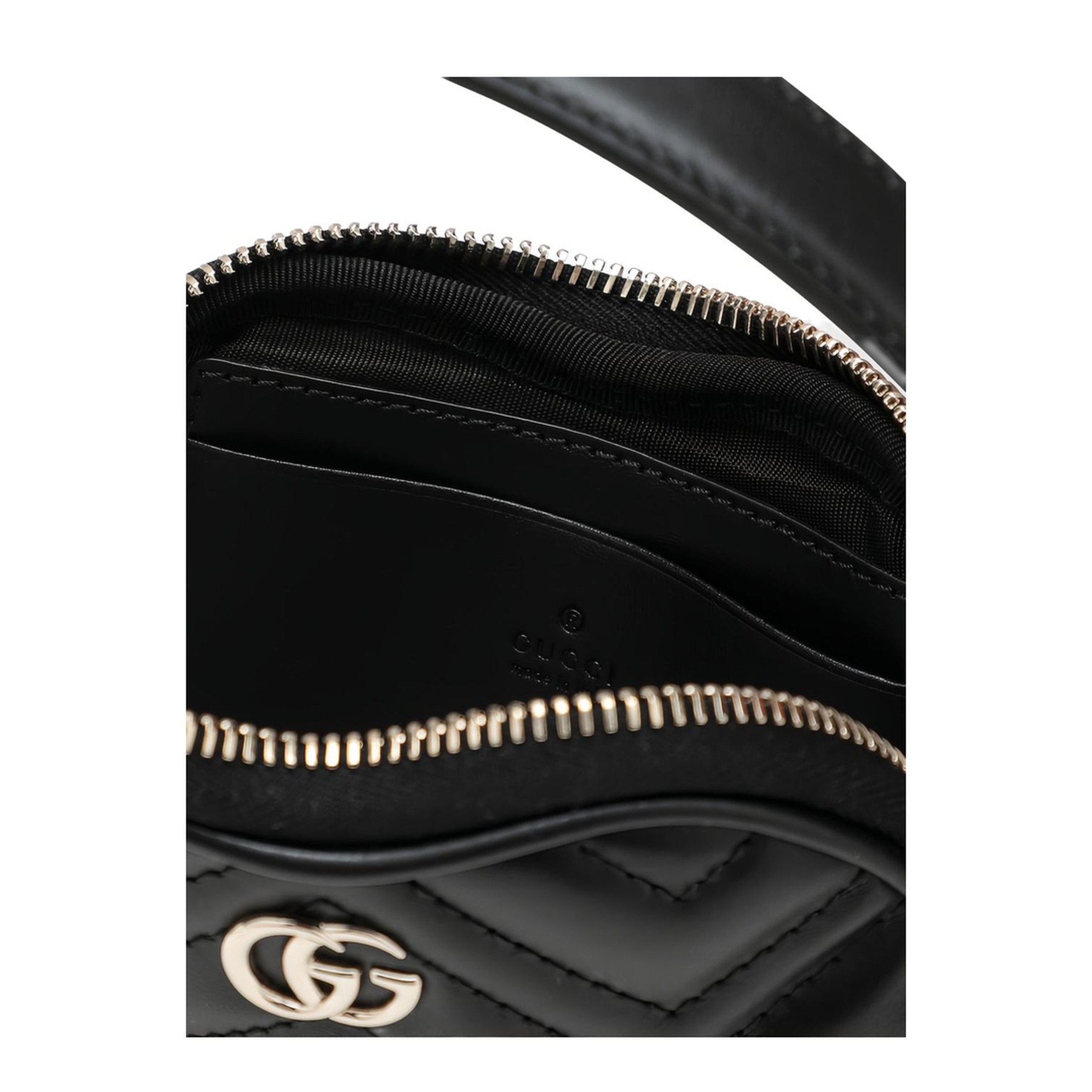 GG Marmont Mini Leather Handbag - Black