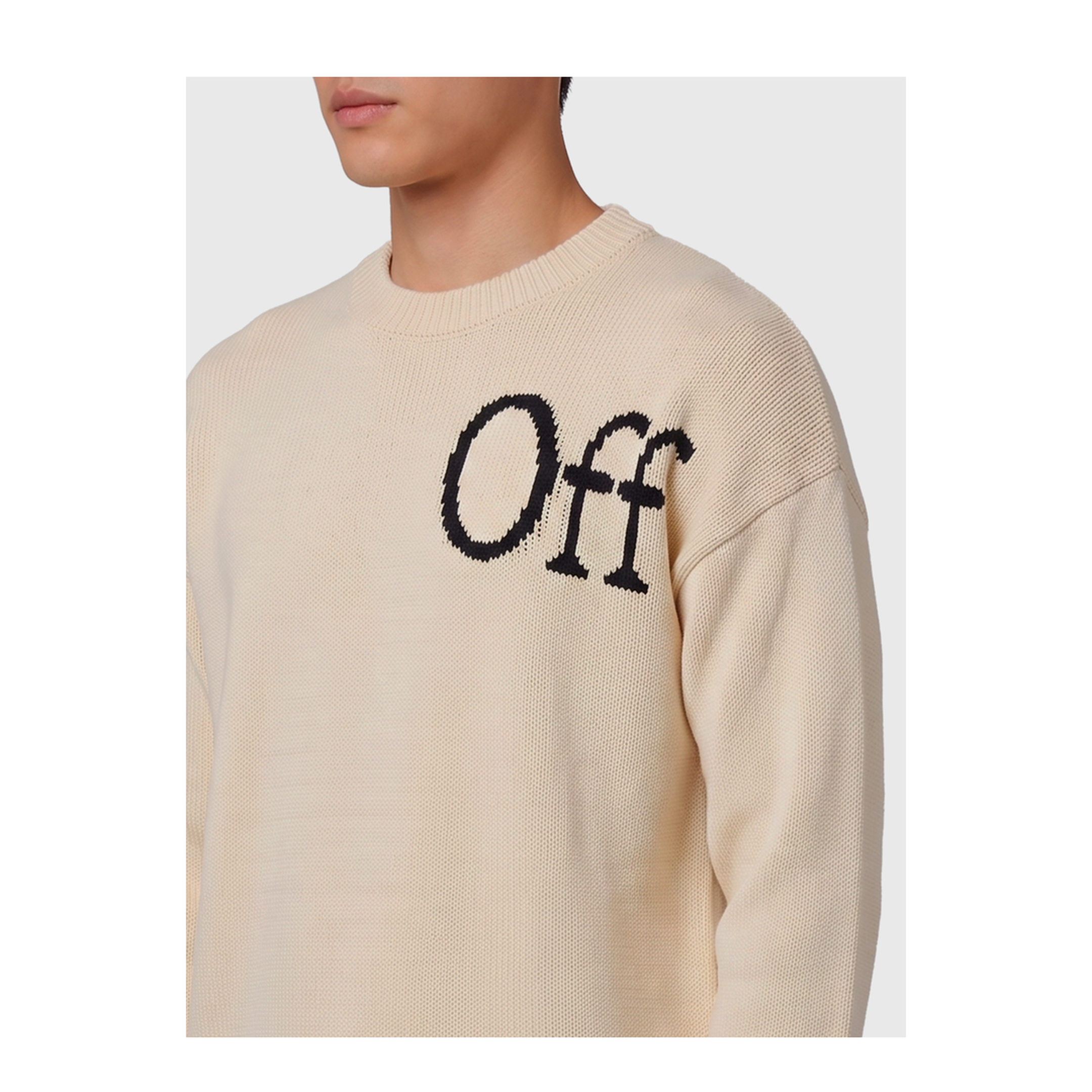MAYFEYR - Off-White - Bookish Shared Crewneck Sweater - OMHE20QF26KNI00110110