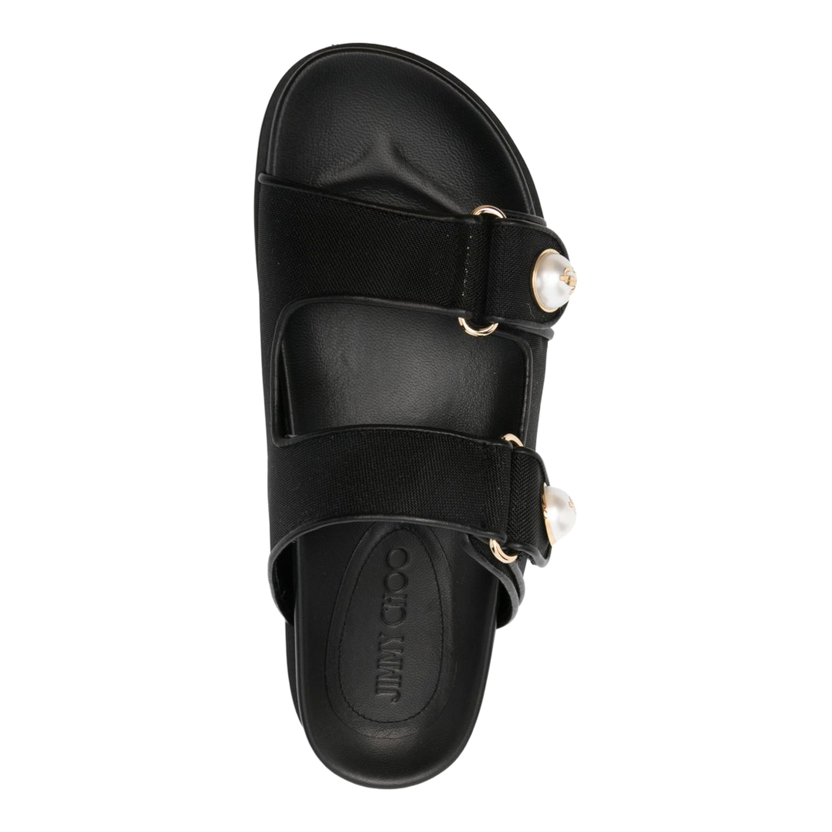 Fayence Sandal Black Mesh and Patent Leather Sandals