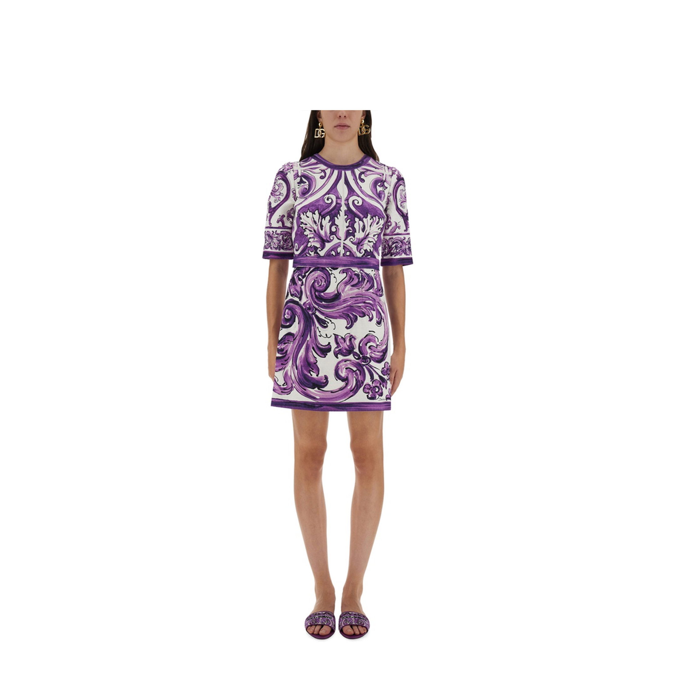 Majolica Print Mini Dress