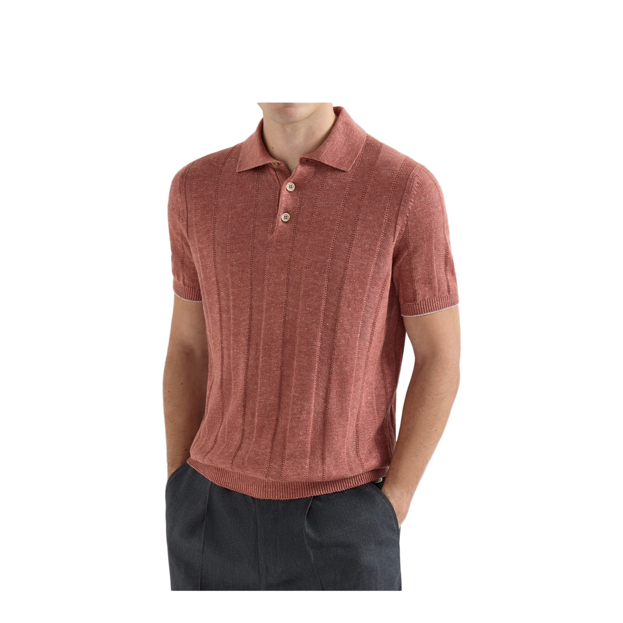 Wide Rib Knit Polo