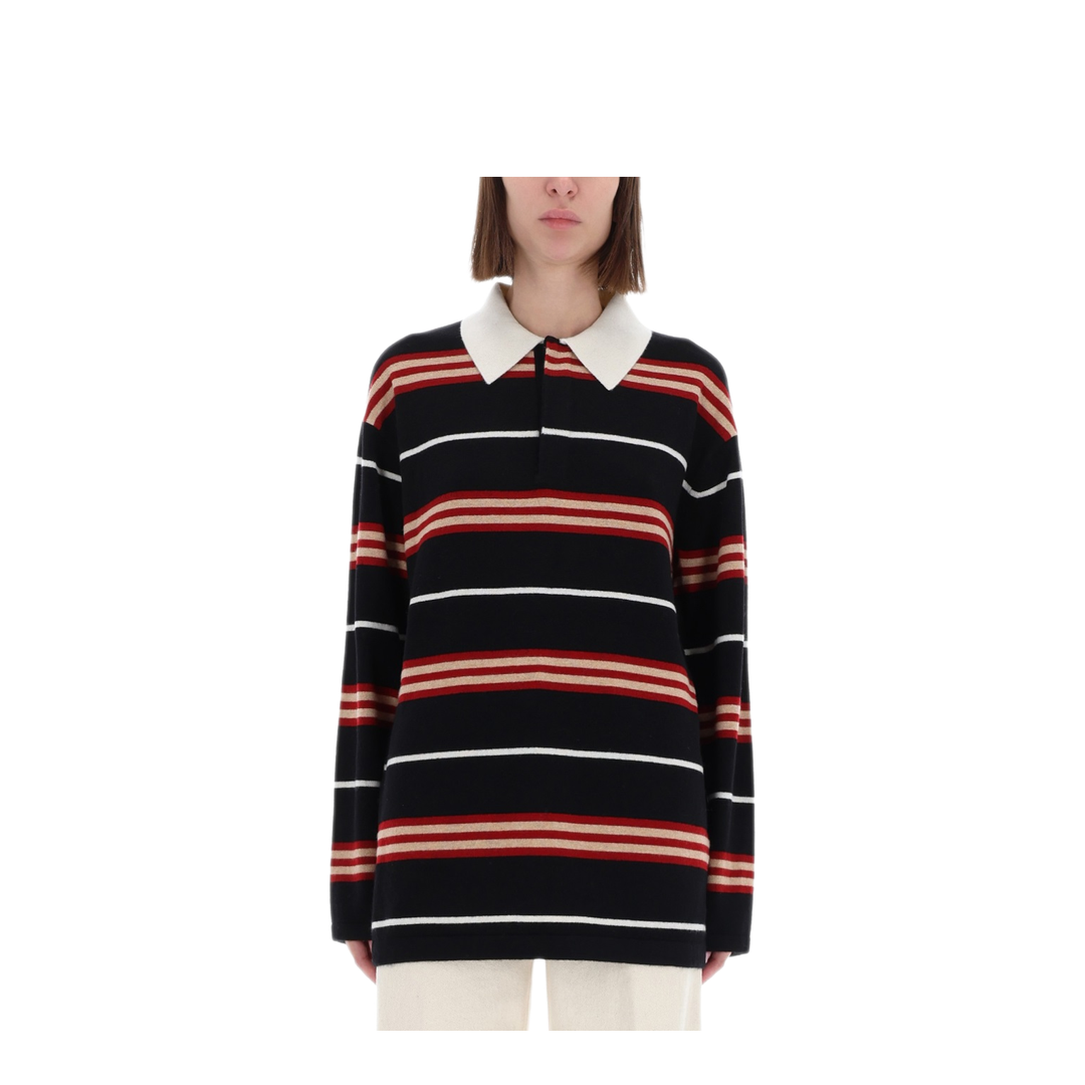 MAYFEYR - Guest In Residence - Striped Rugby Polo Shirt - U32010JMBLACKCOMBO