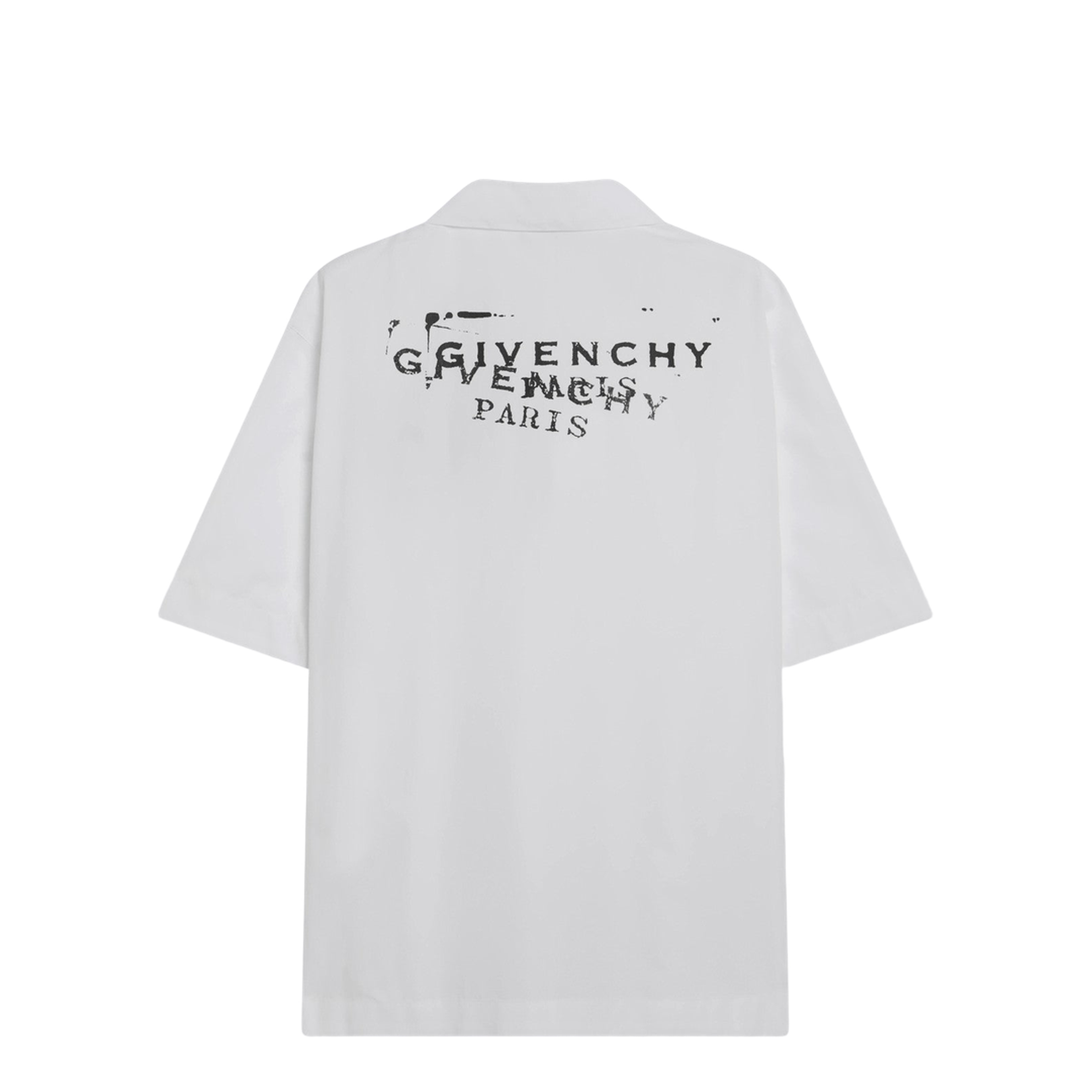 White Poplin Shirt with Logo Print