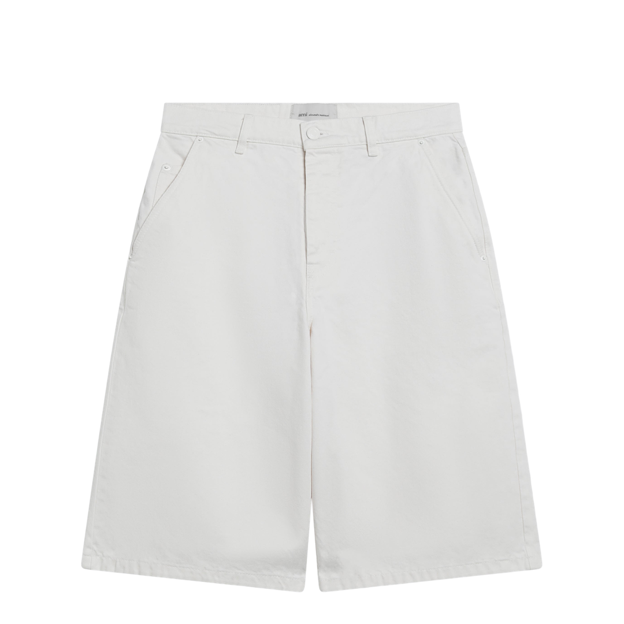 MAYFEYR - Ami Paris - Wide-Fit Cotton Twill Bermuda Shorts In White - HSO837DE0126136