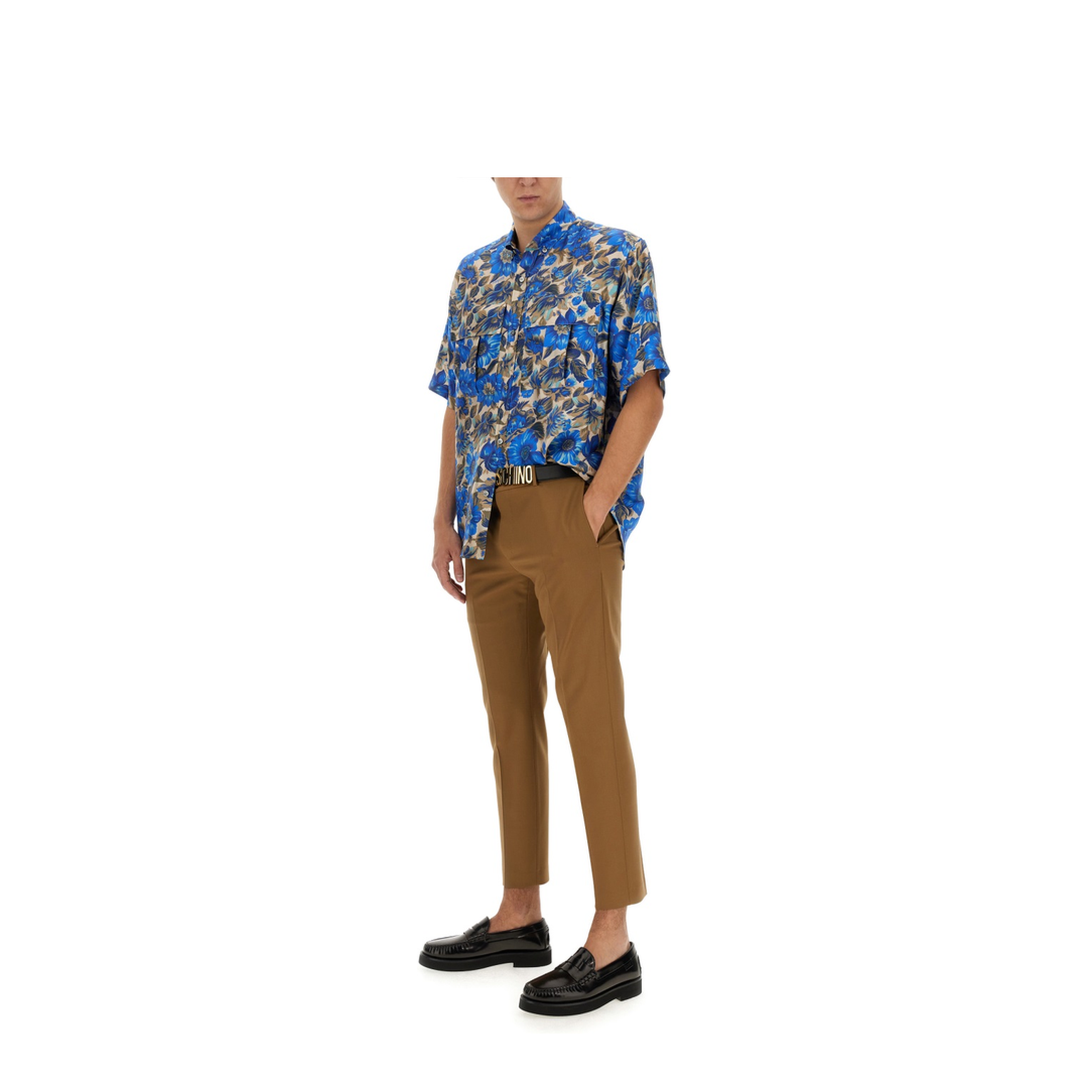 Blue Flowers Allover Print Shirt