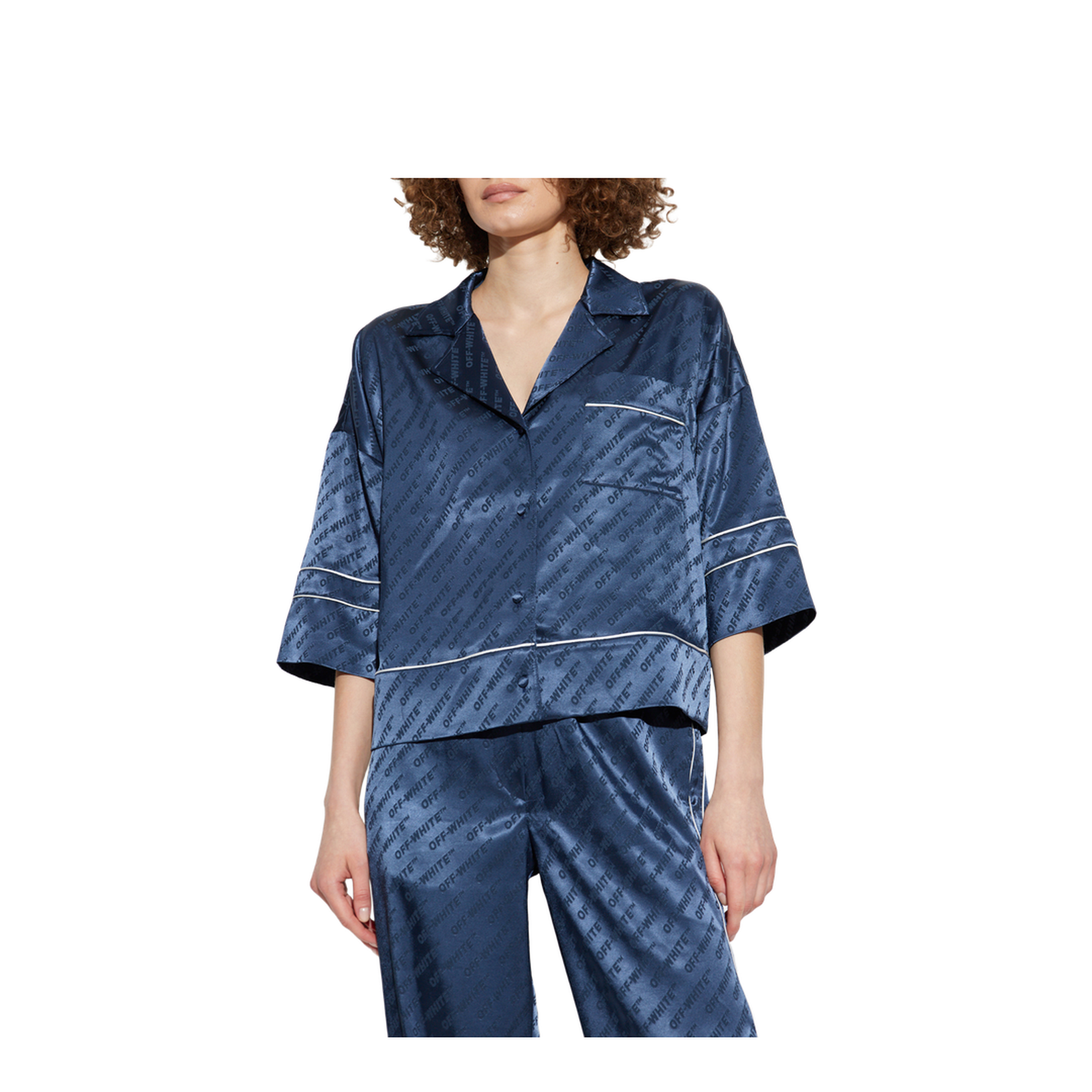 Satin Shirt with Monogram