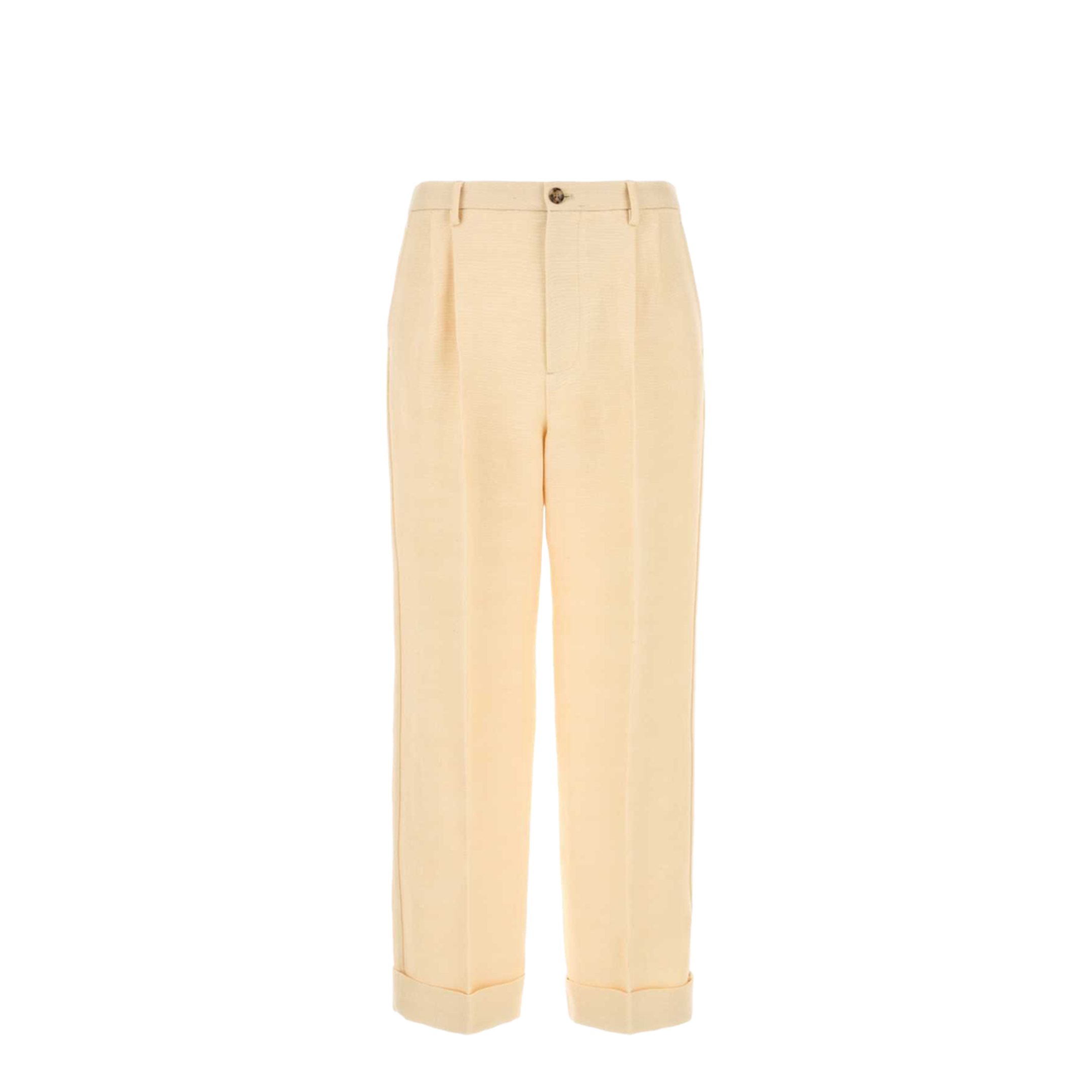 Cream Jute Blend Pant