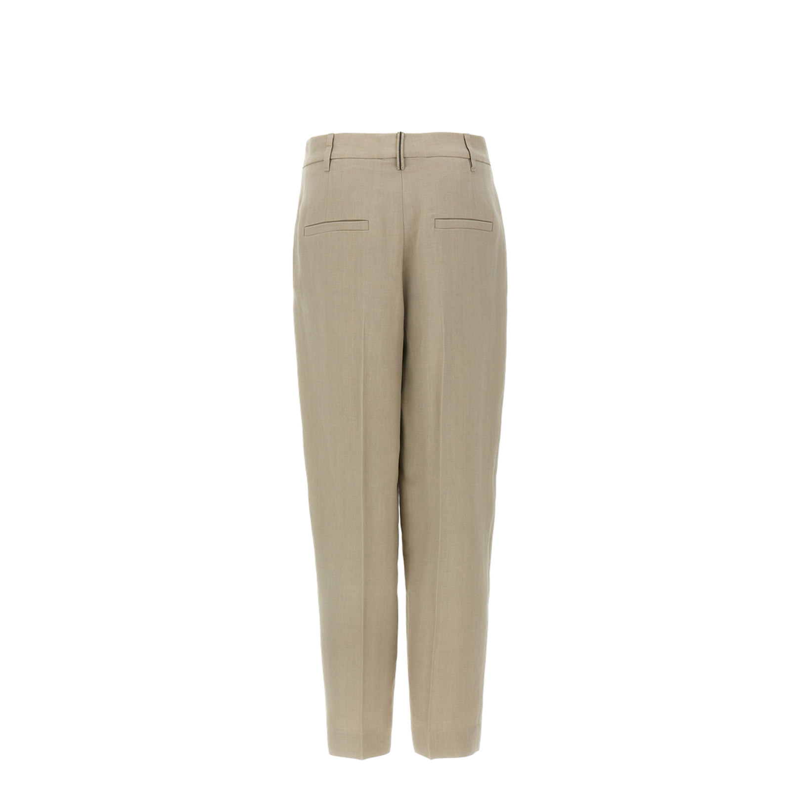 Slouchy Trousers in Viscose and Linen Fluid Twill with Moniline