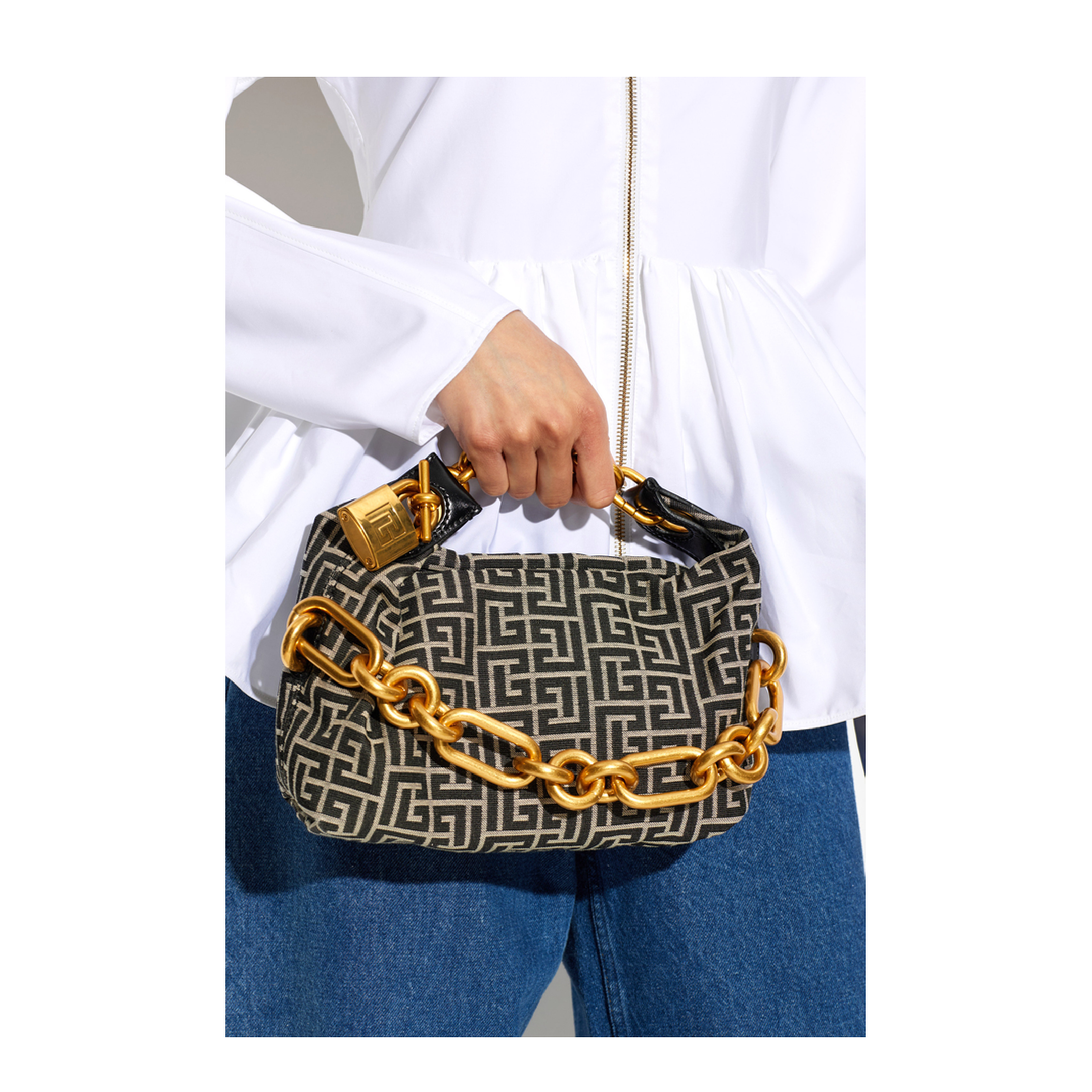 MAYFEYR - Balmain - Mini Sync Chain Top Handle Bag - GN1AD001TJTEGFE