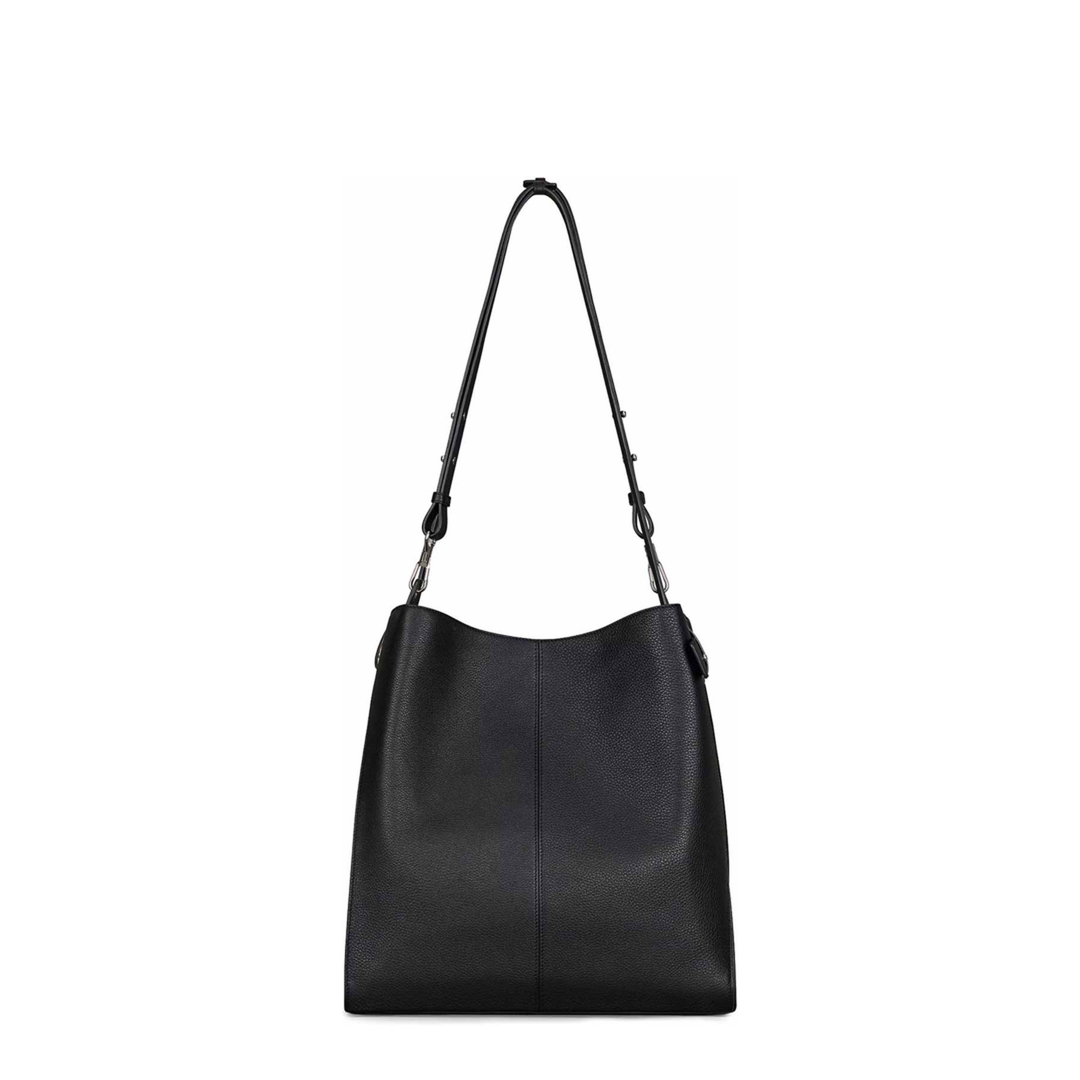 Medium Belted Hobo Bag in Grained Leather