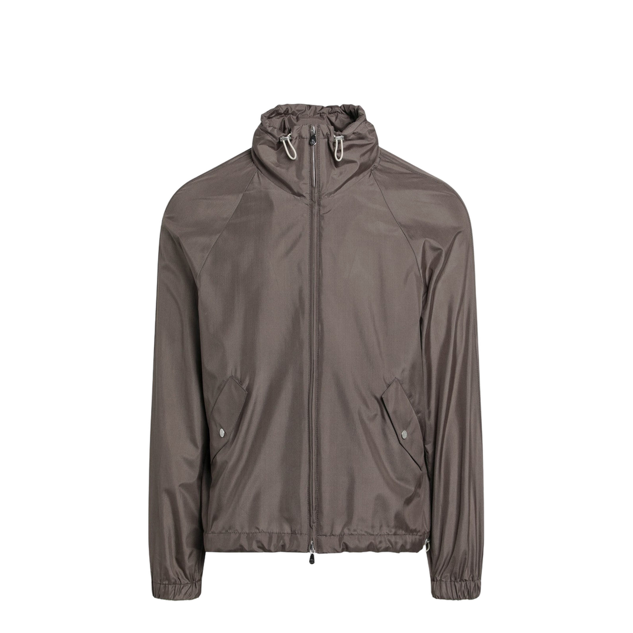 Taupe Silk-Blend Jacket