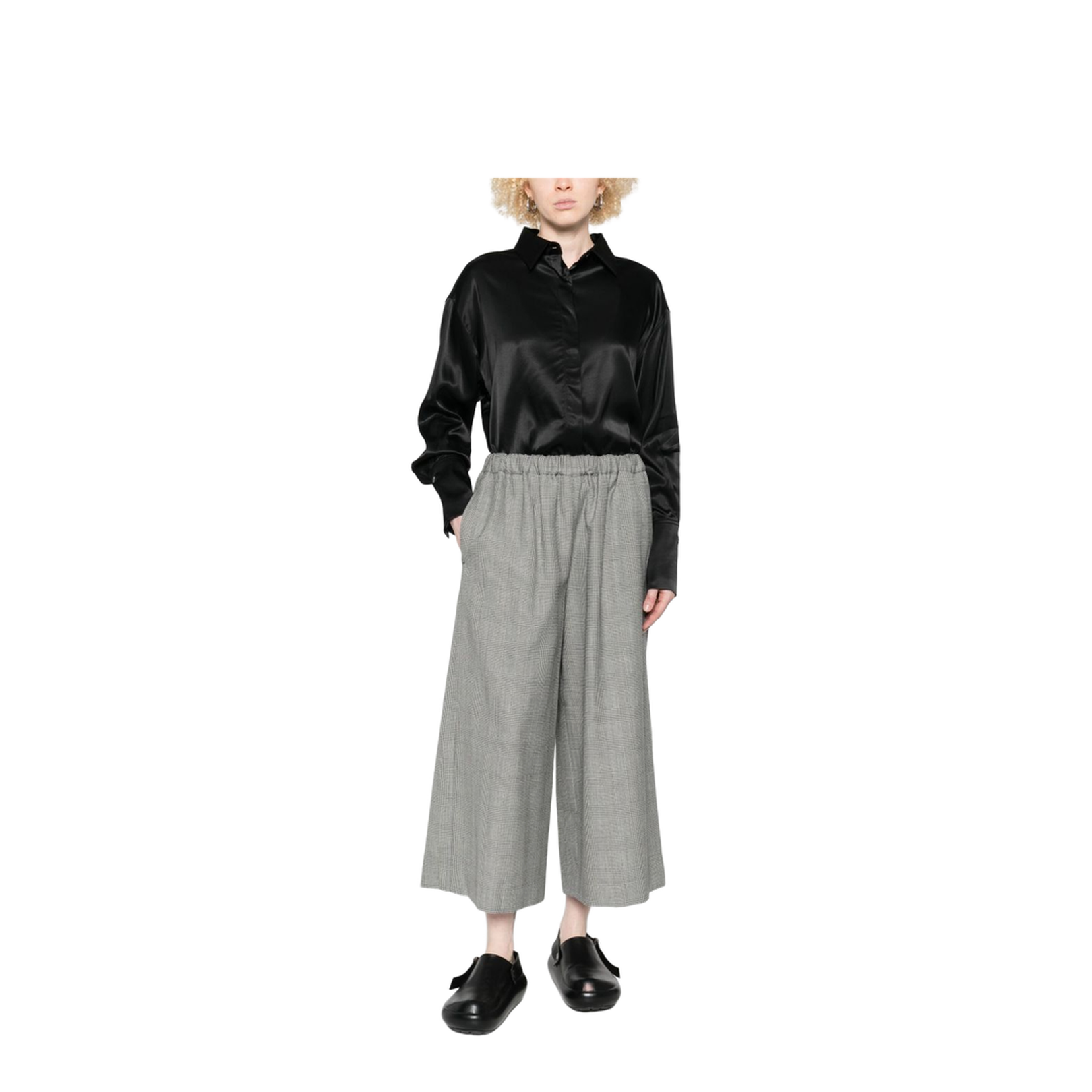 Beige Checked Pattern Trousers