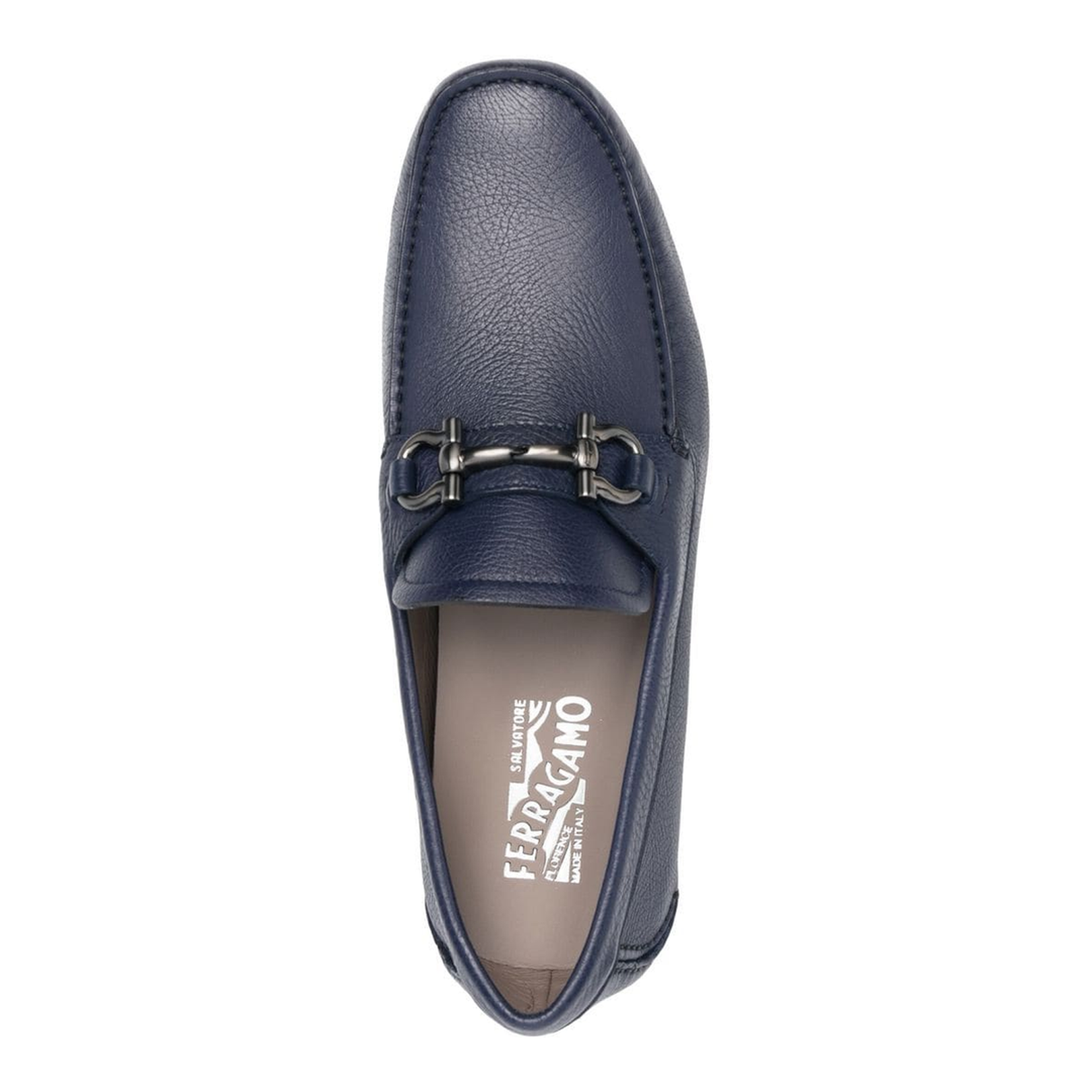 Gancini Buckle Loafers - Marine Blue