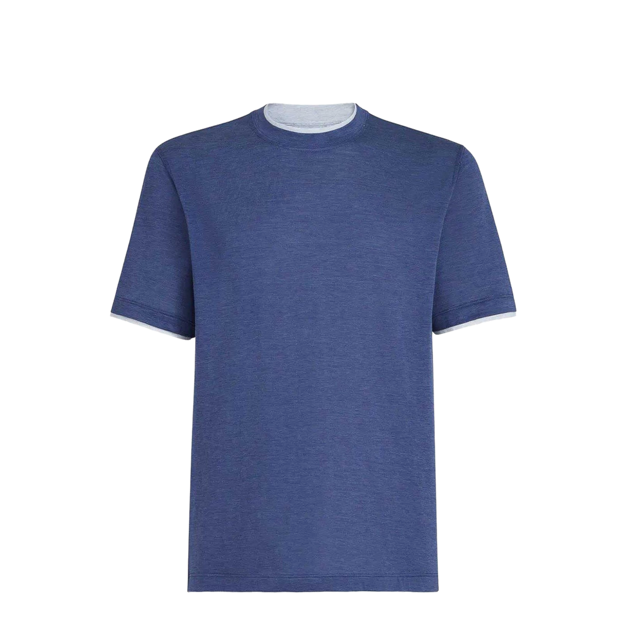Crew Neck Short Sleeve T-Shirt Blue