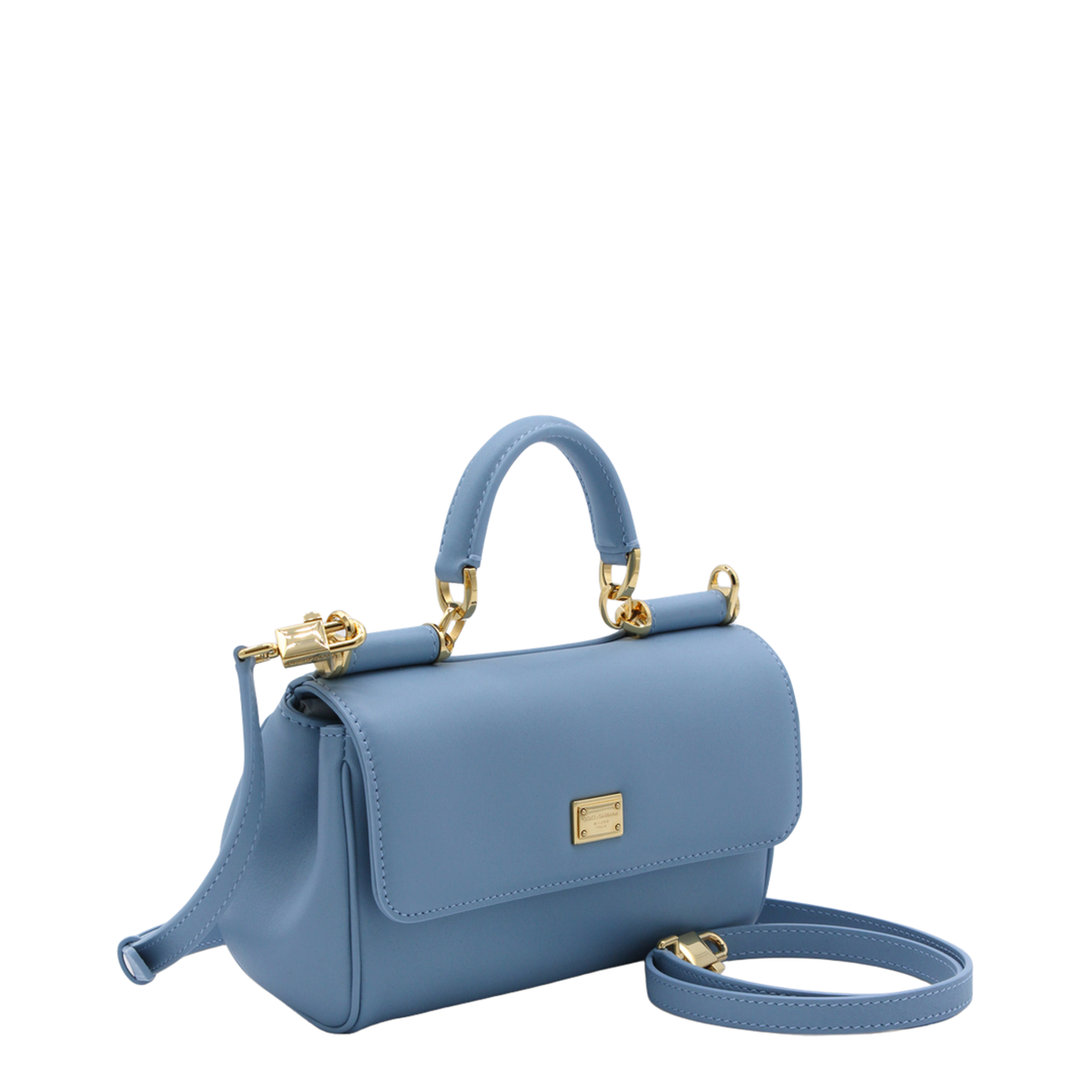 My Sicily Medium Calfskin Top-Handle Bag - Azure