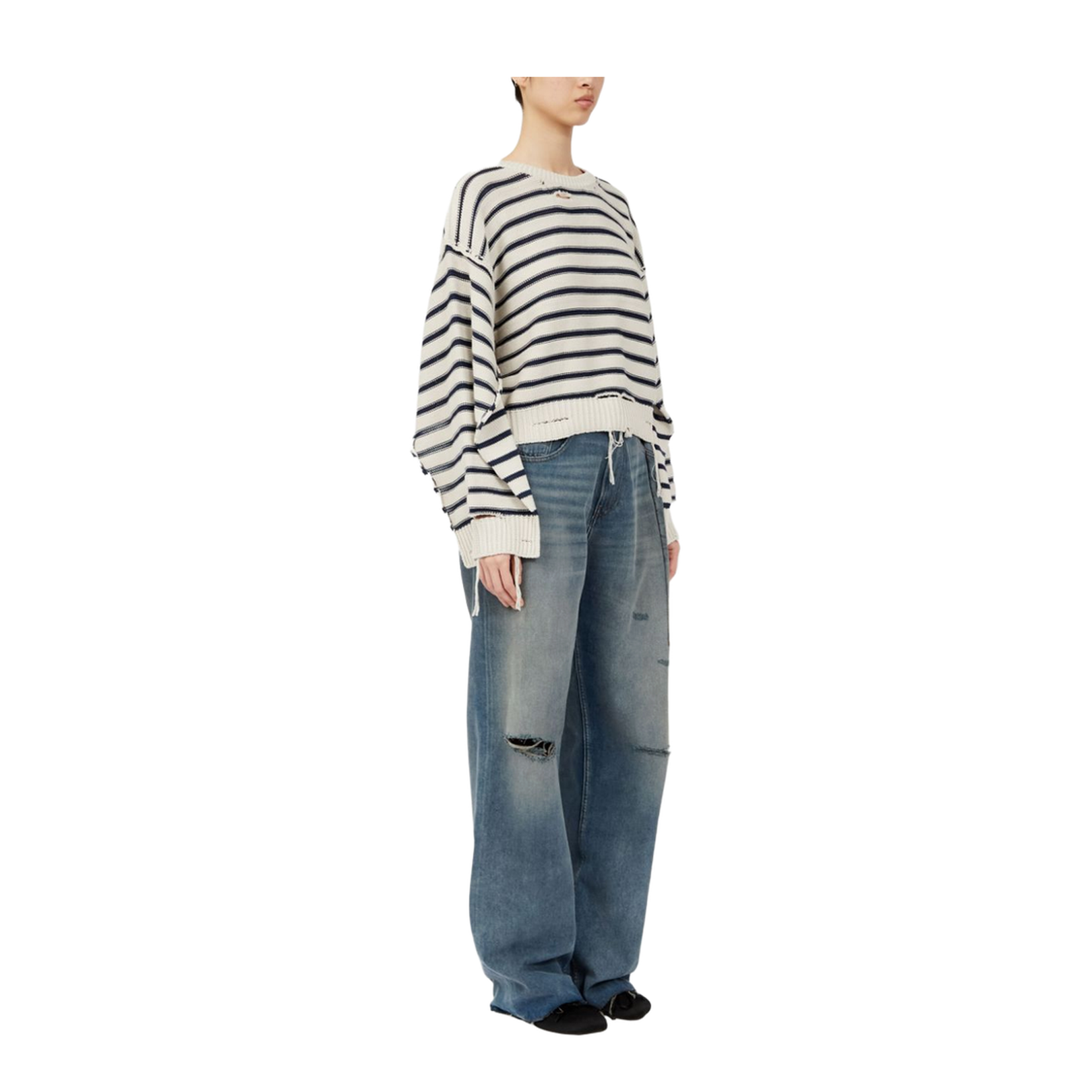 Cotton Knitted Striped Jumper