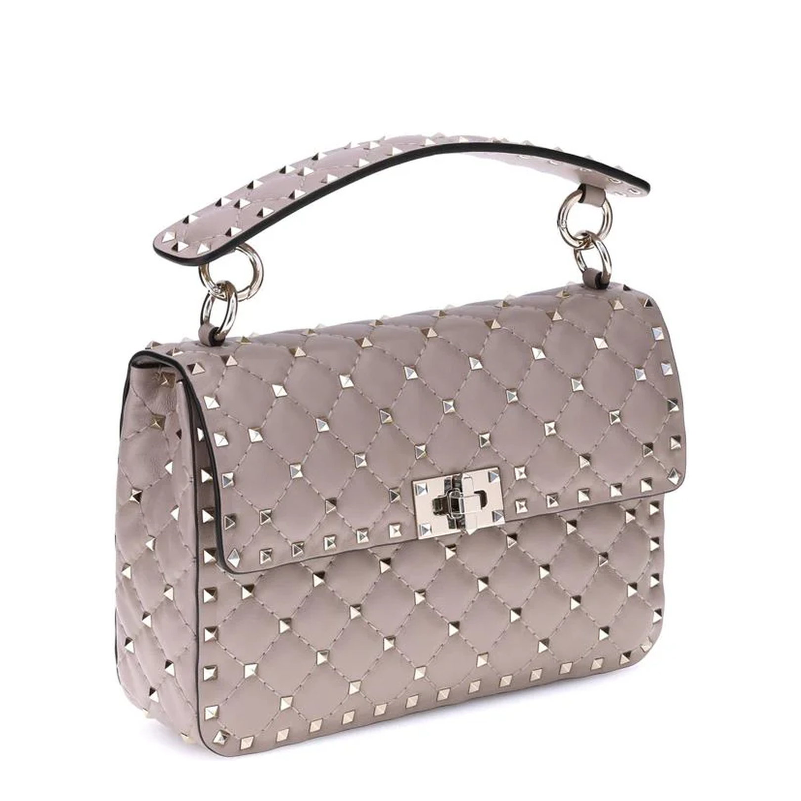 Antique Pink Nappa Leather Medium Rockstud Spike Handbag