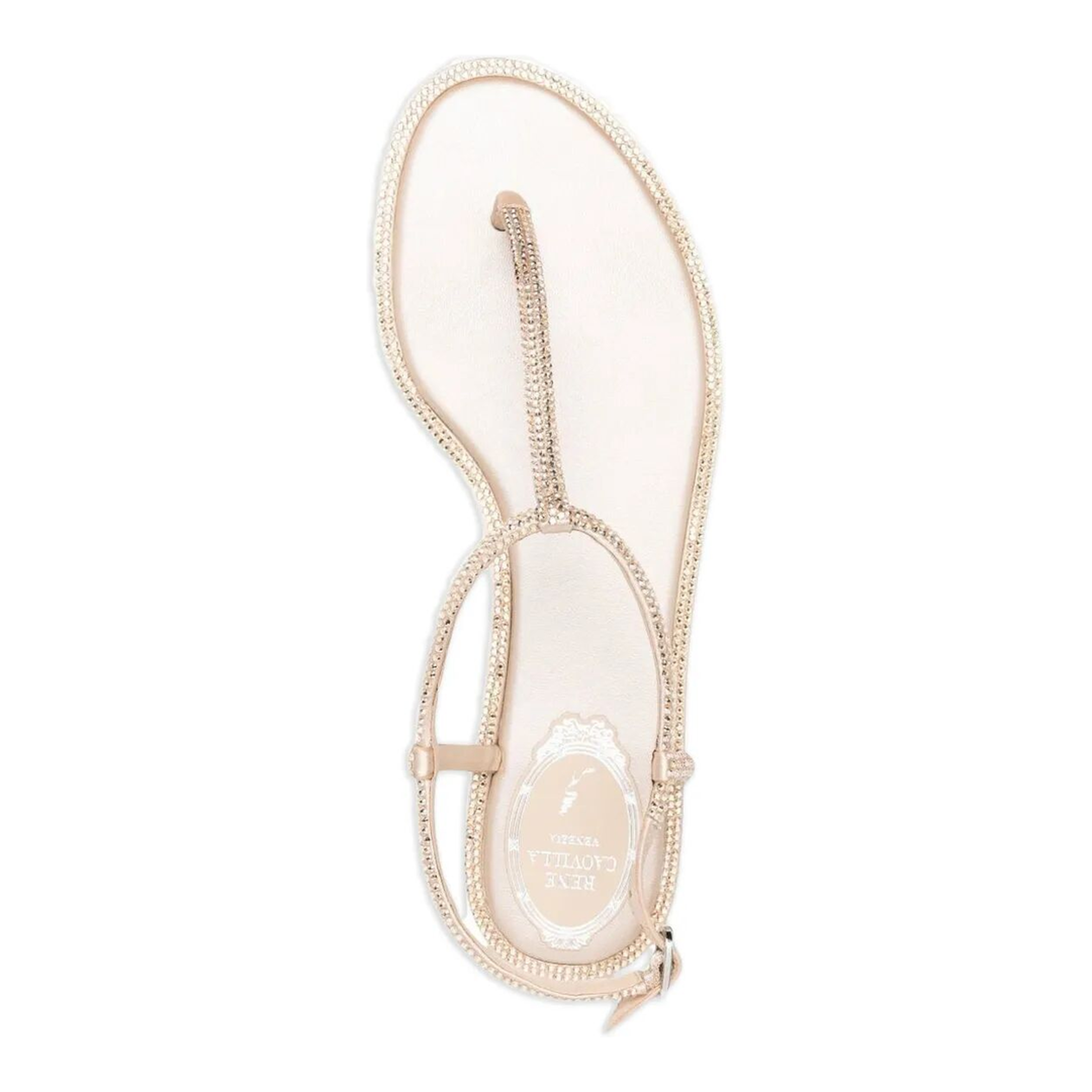 MAYFEYR - Rene Caovilla - Diana 10 Crystal Flat Sandals - C11574010R001V104BEIGEG
