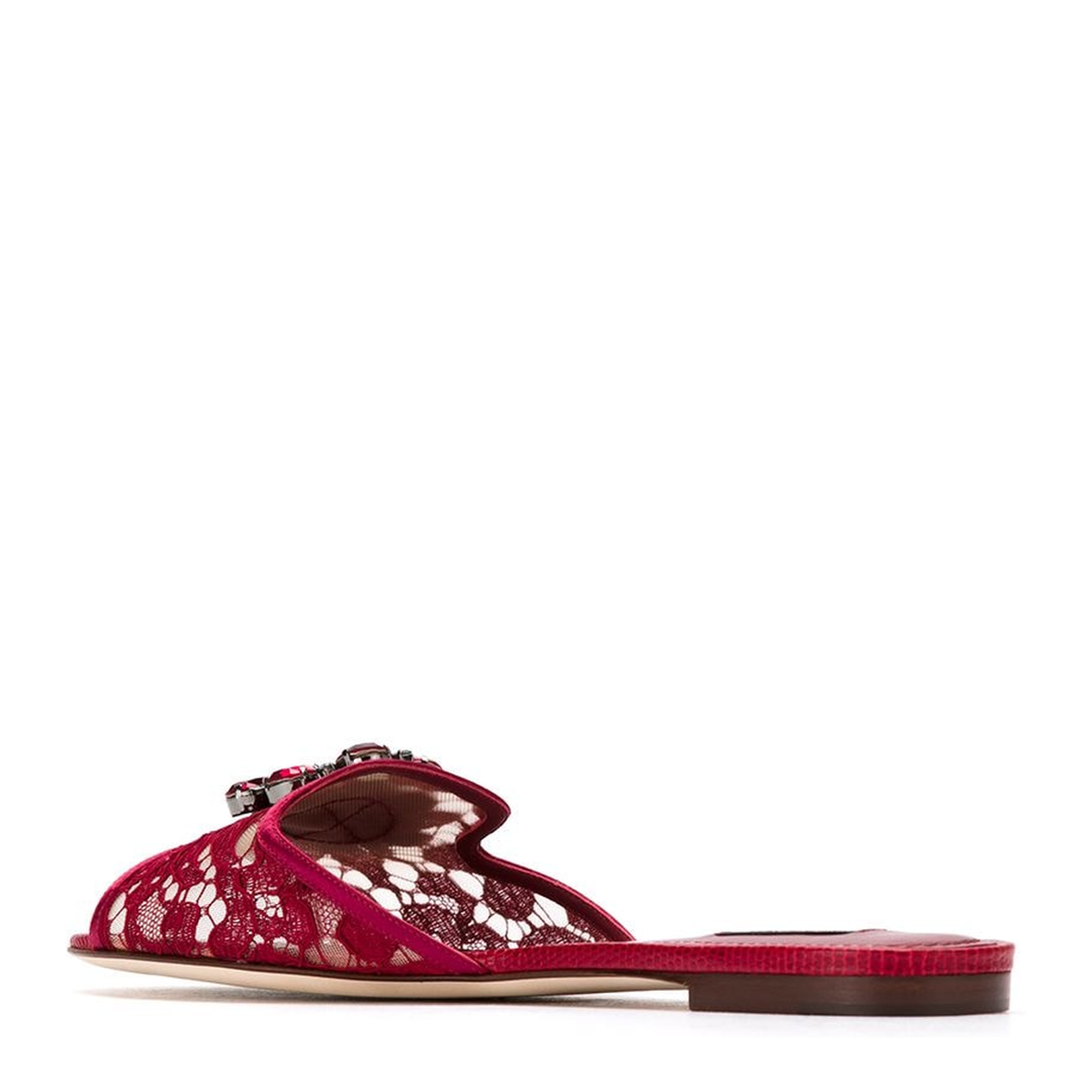 Red Crystal Lace Sandals