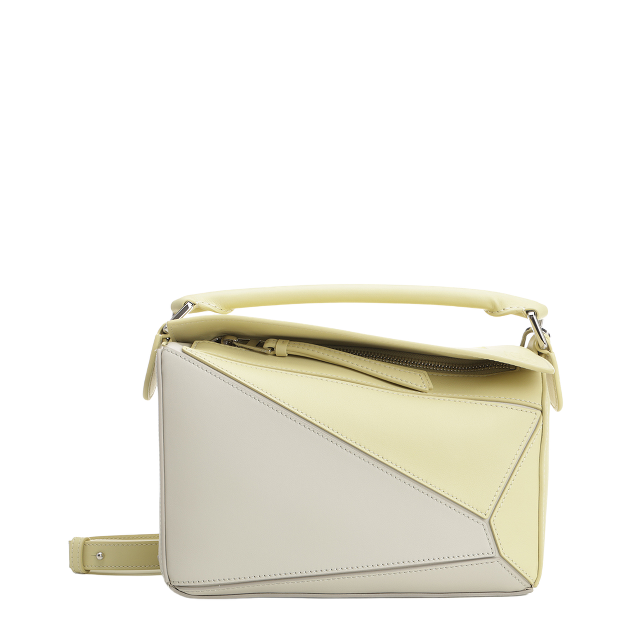 Puzzle Small Calfskin Shoulder Bags - Pale Grey/Light Citrine