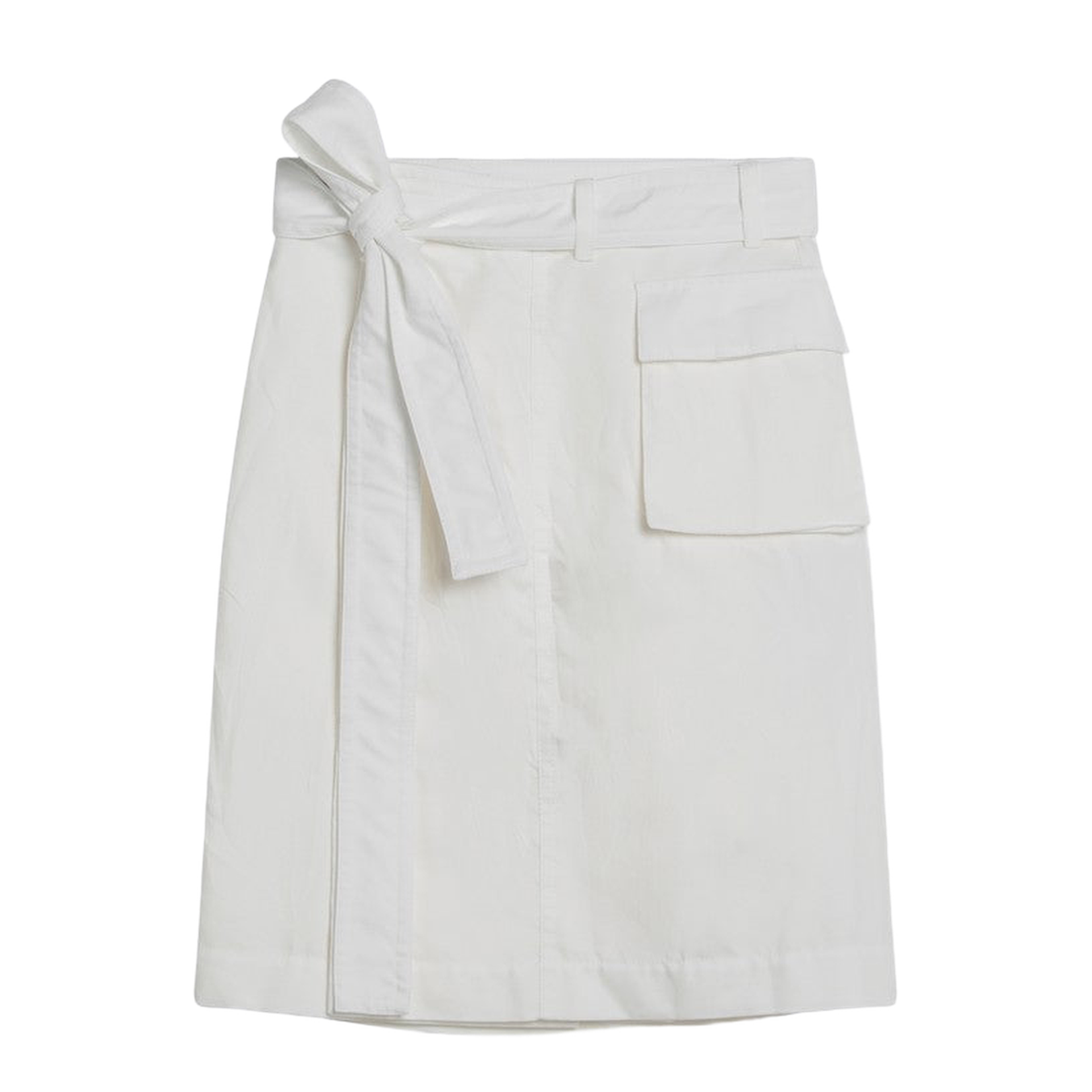 Wrap-Around Design Cotton-Blend Skirt