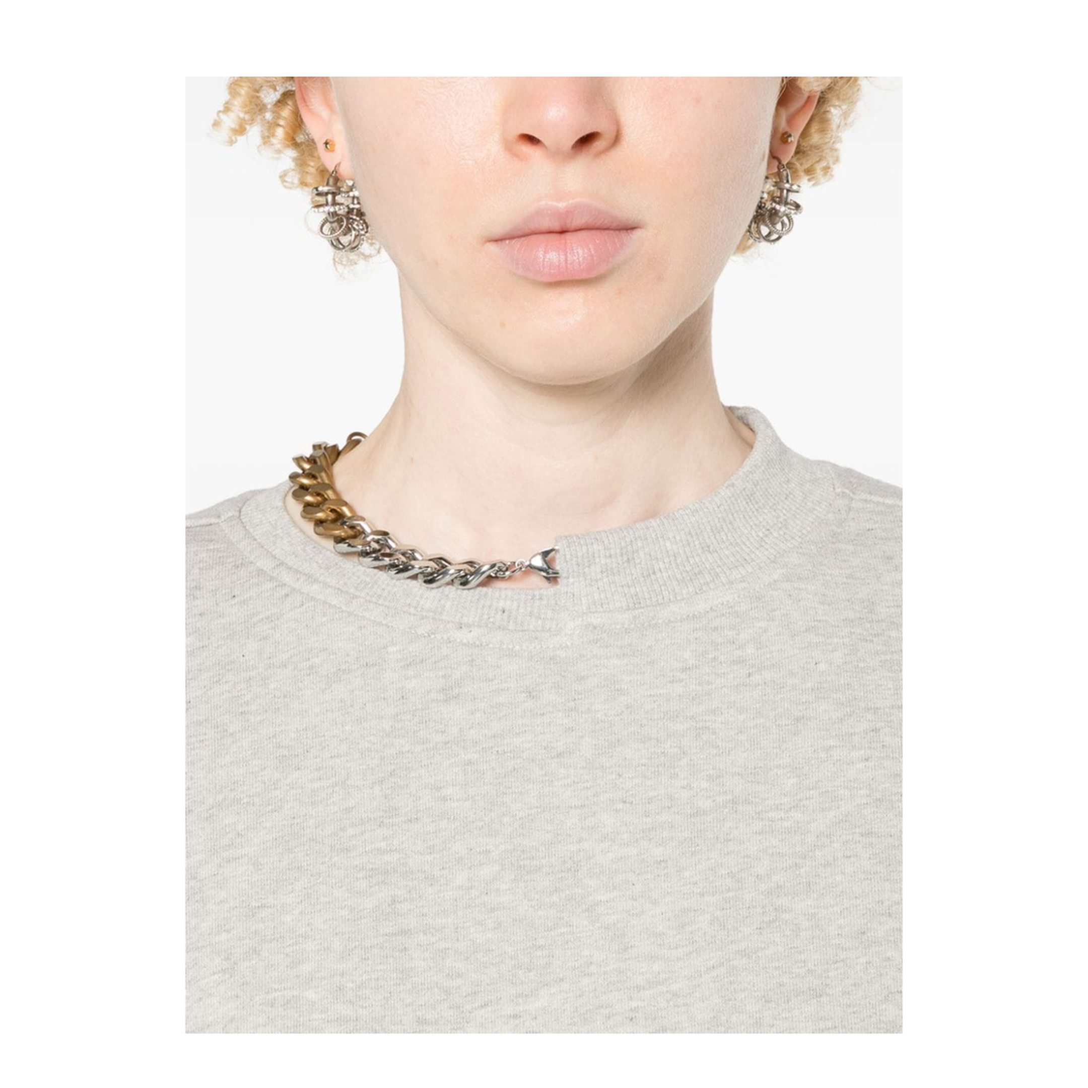 MAYFEYR - Stella Mccartney - Chain-Link-Detailing Mélange Sweatshirt - 6J03273SPZ361264