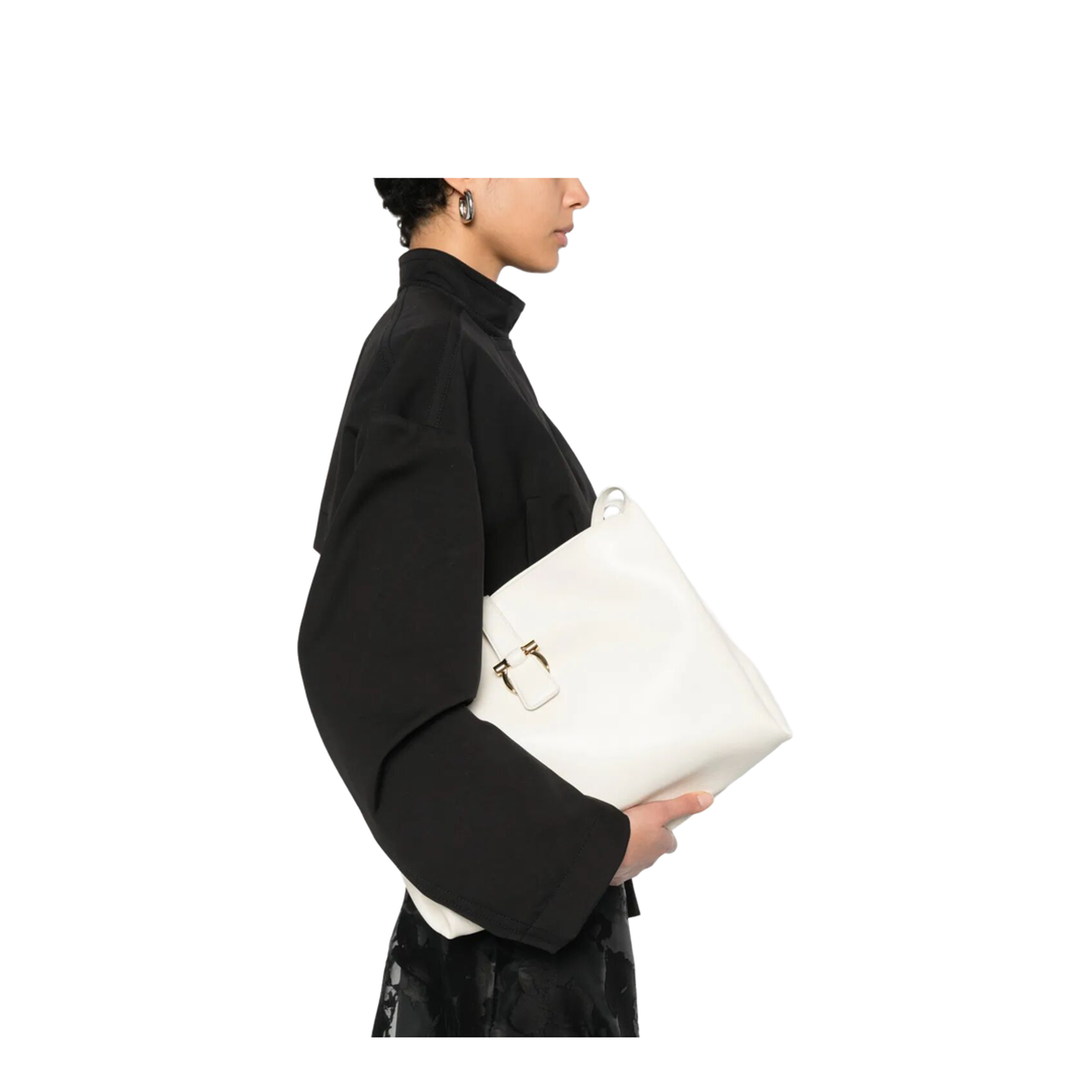 Buckle-Detail Medium Shoulder Bag