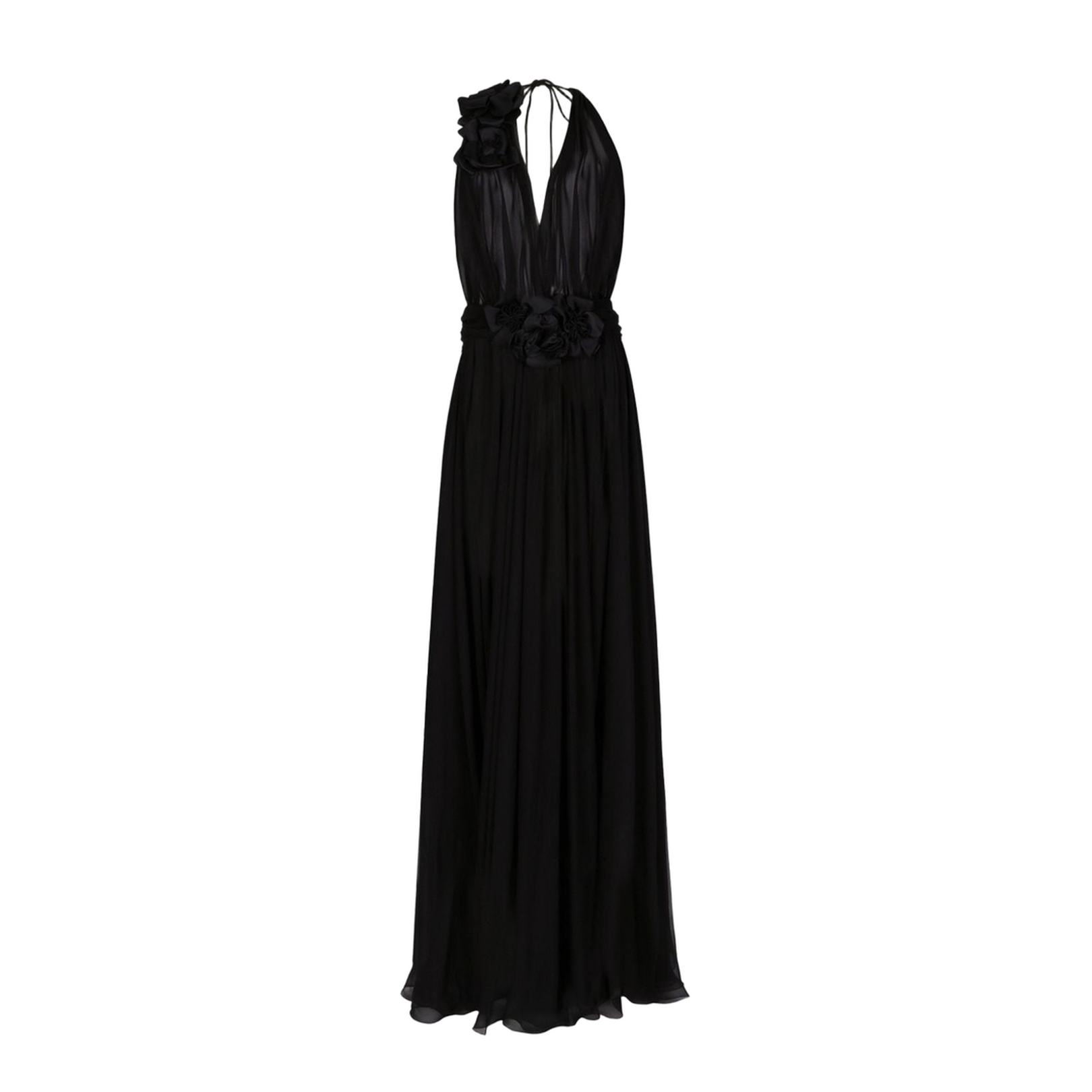 Elegant Floral Detail Pleated Dress