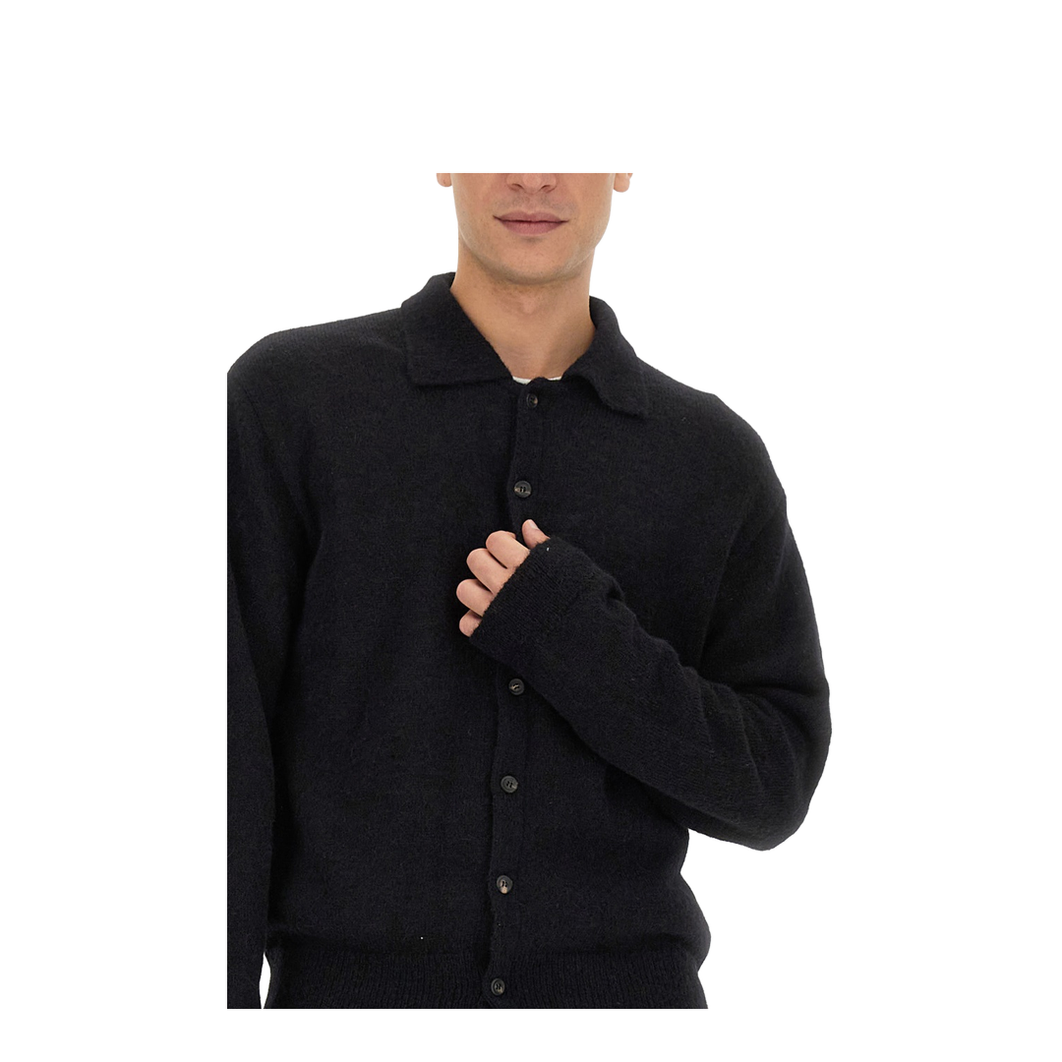MAYFEYR - Our Legacy - Cardigan With Buttons - M4213ECFSEBLACKFUZZYALPACA