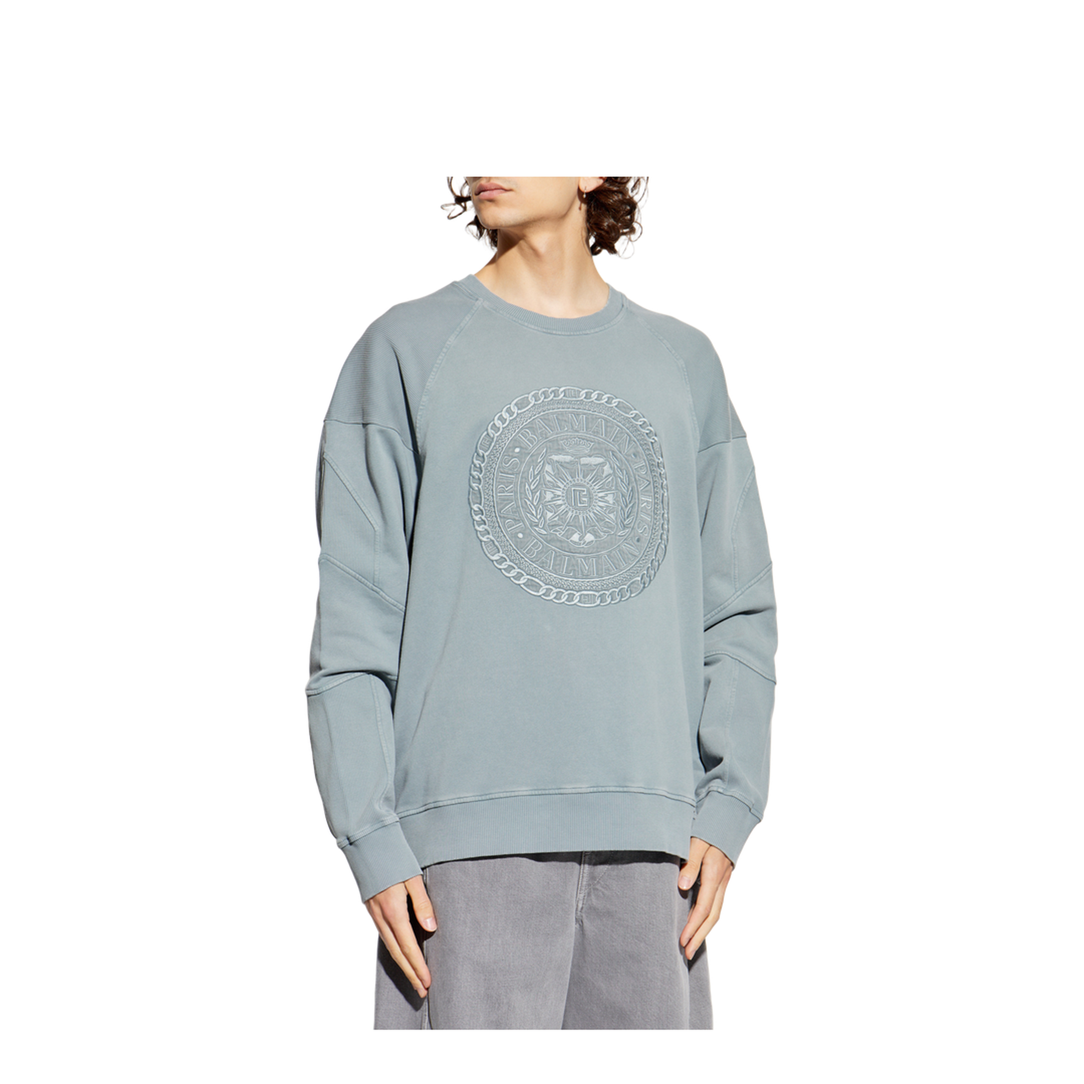 Embroidered Médaille Sweatshirt Grey