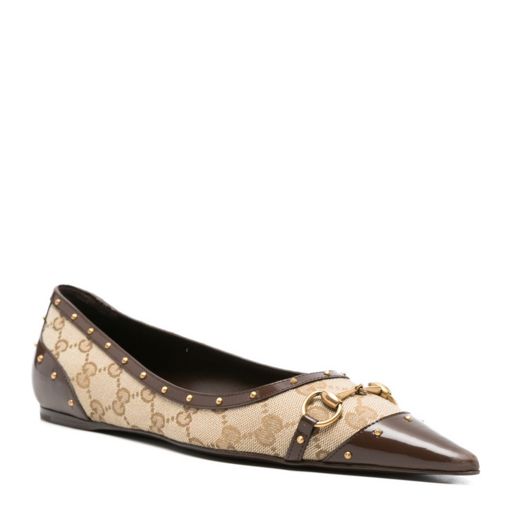MAYFEYR - Gucci - Savoy Ballerina In Sand And Brown Gg Canvas - 875050FAF7F9649