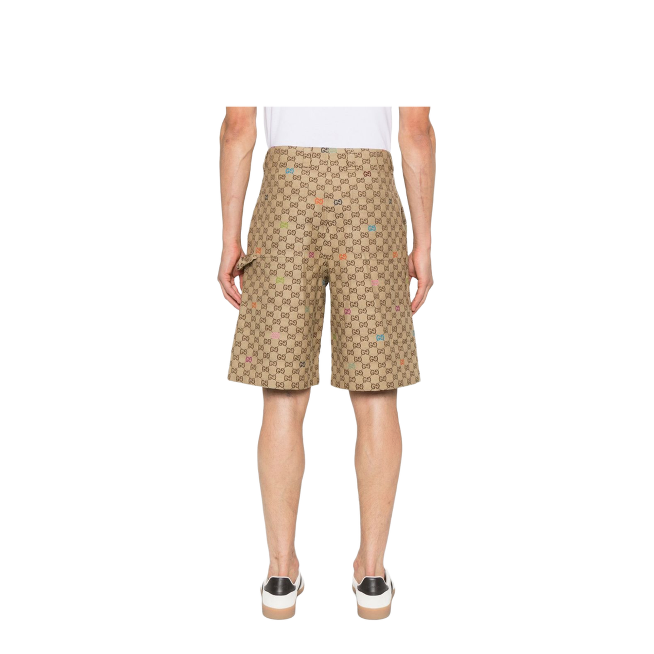 Canvas Shorts in Camel and Dark Brown