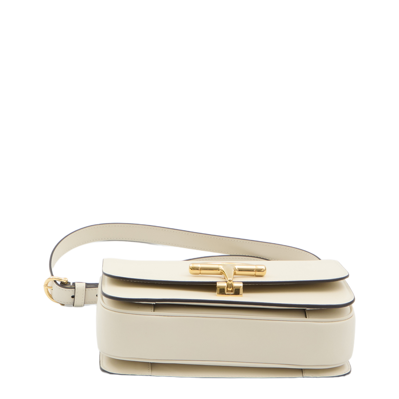 Siena Small Ivory Leather Shoulder Bag